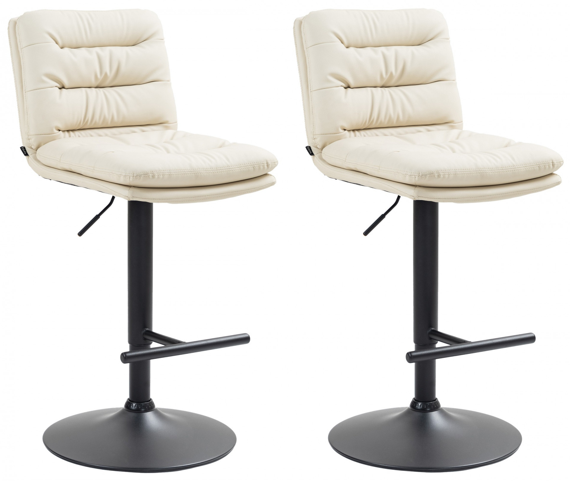 2er Set Barhocker Damar Kunstleder schwarz, creme