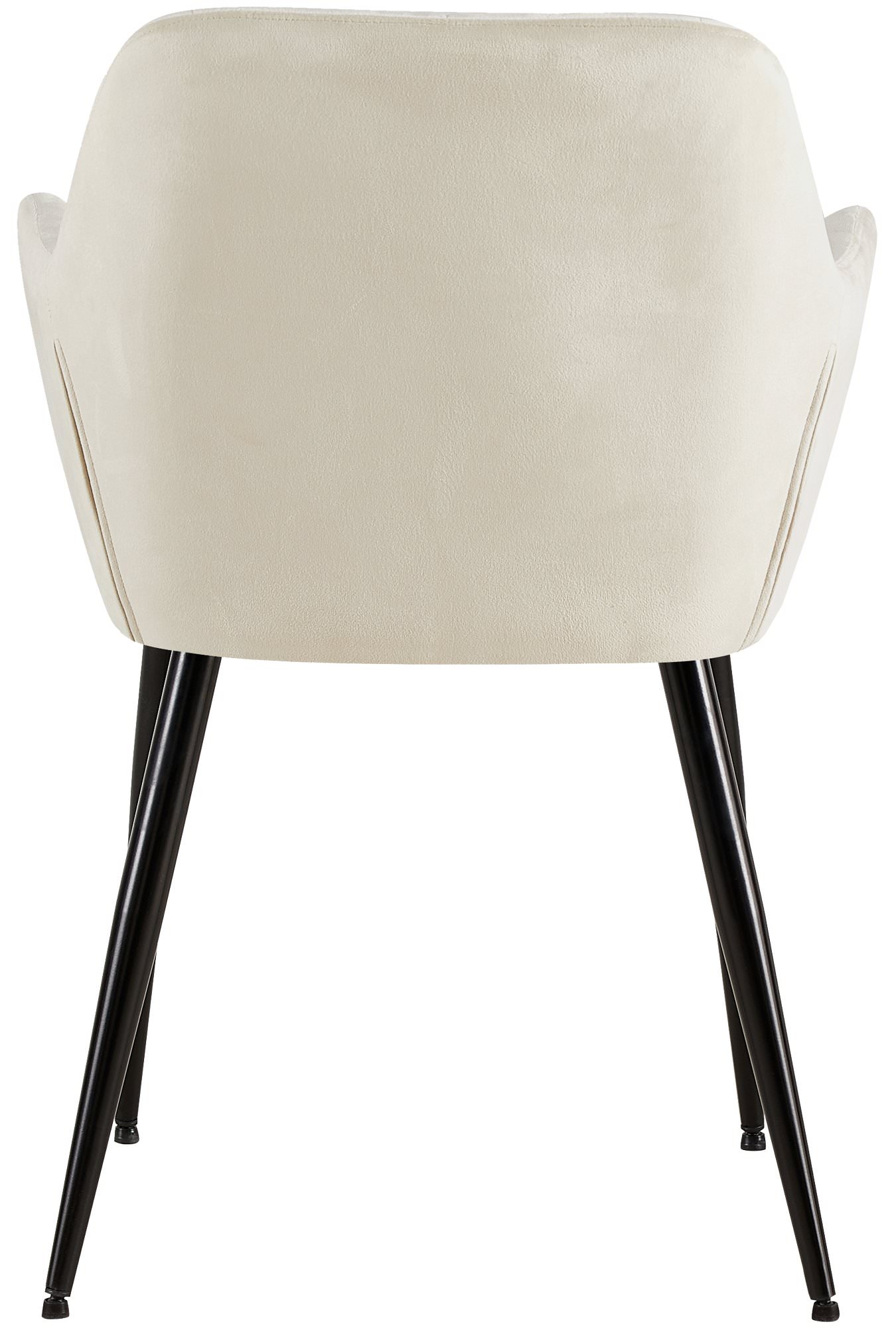 2er Set Esszimmerstuhl Emia Samt, creme