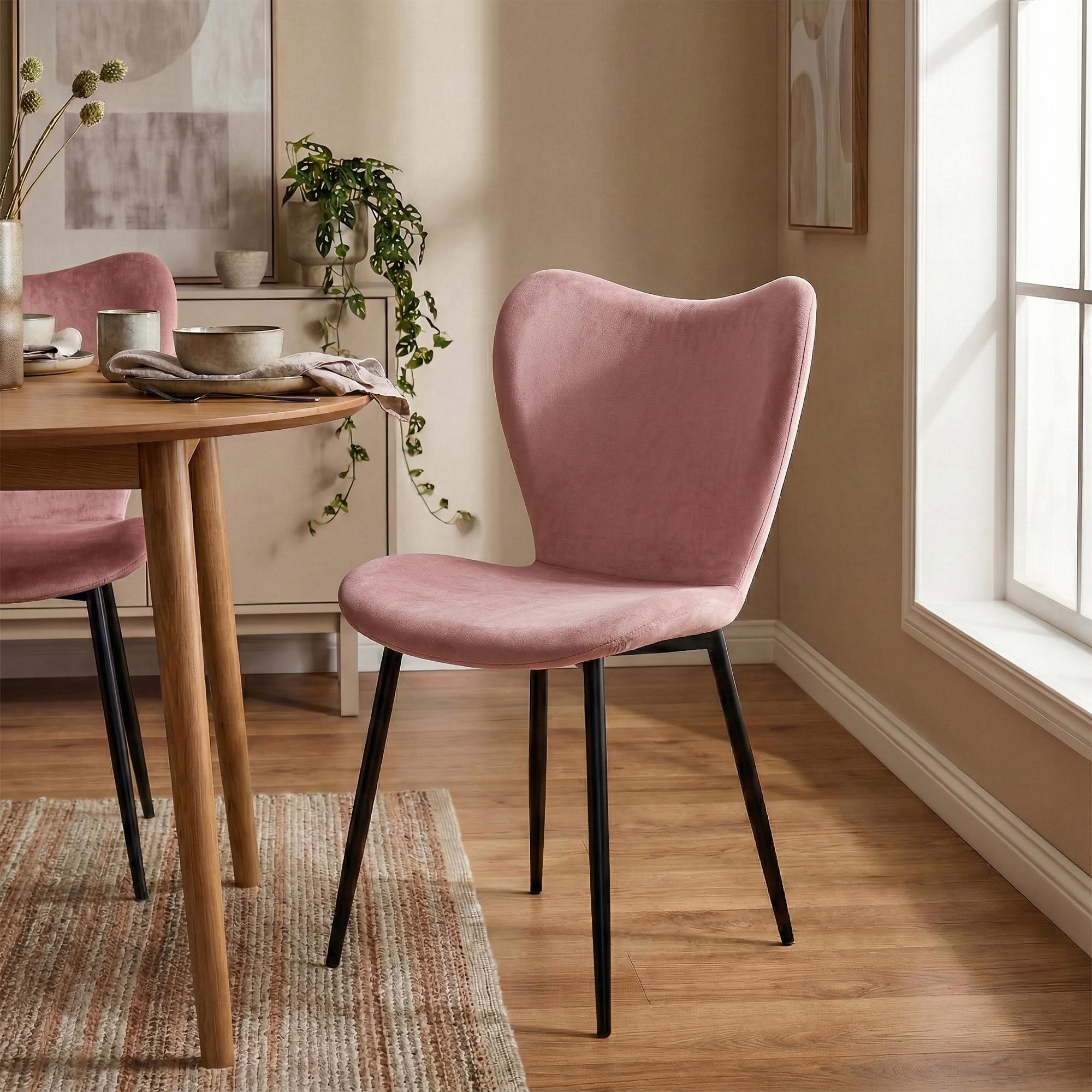 Esszimmerstuhl Maika Samt, rosa