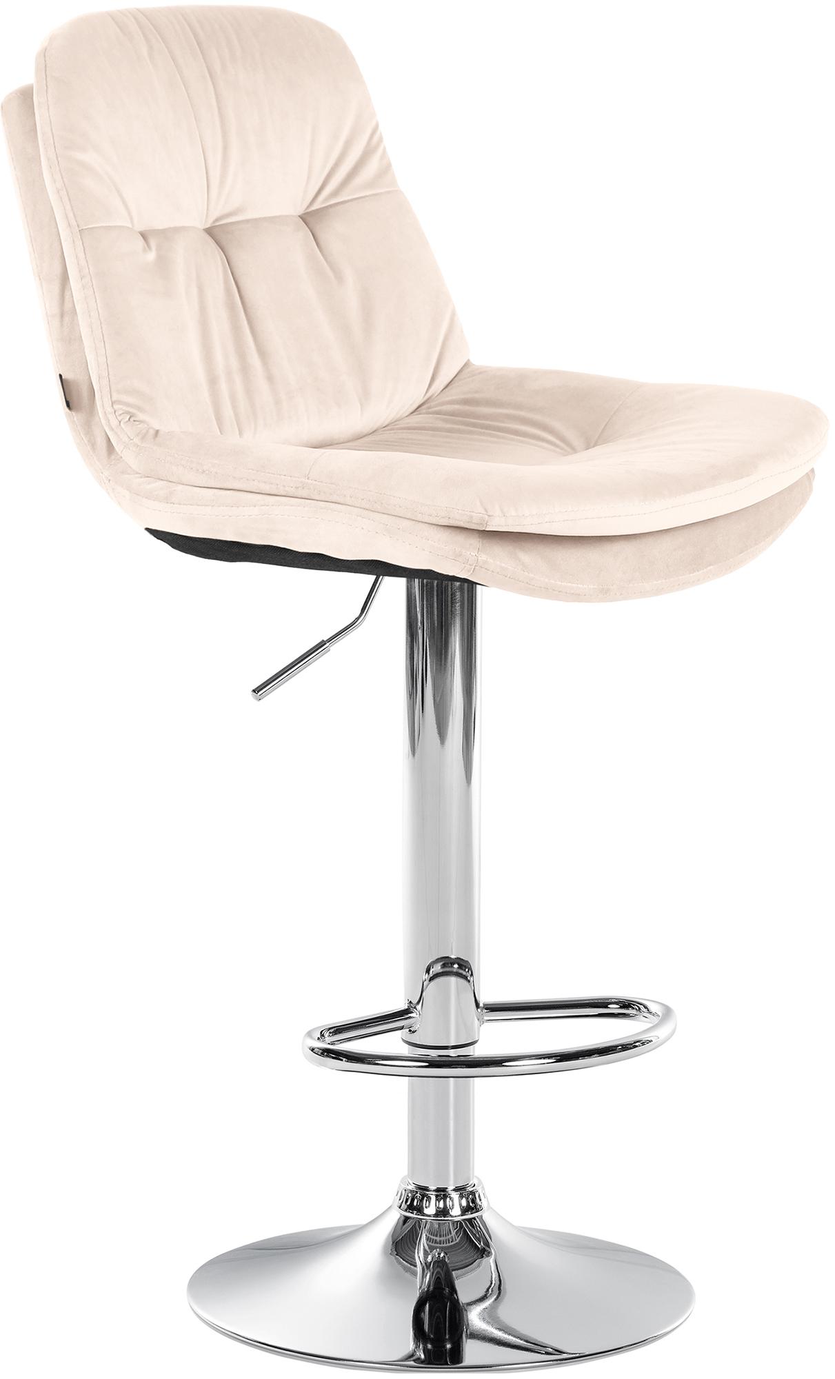 Barhocker Laurel Samt chrom, creme