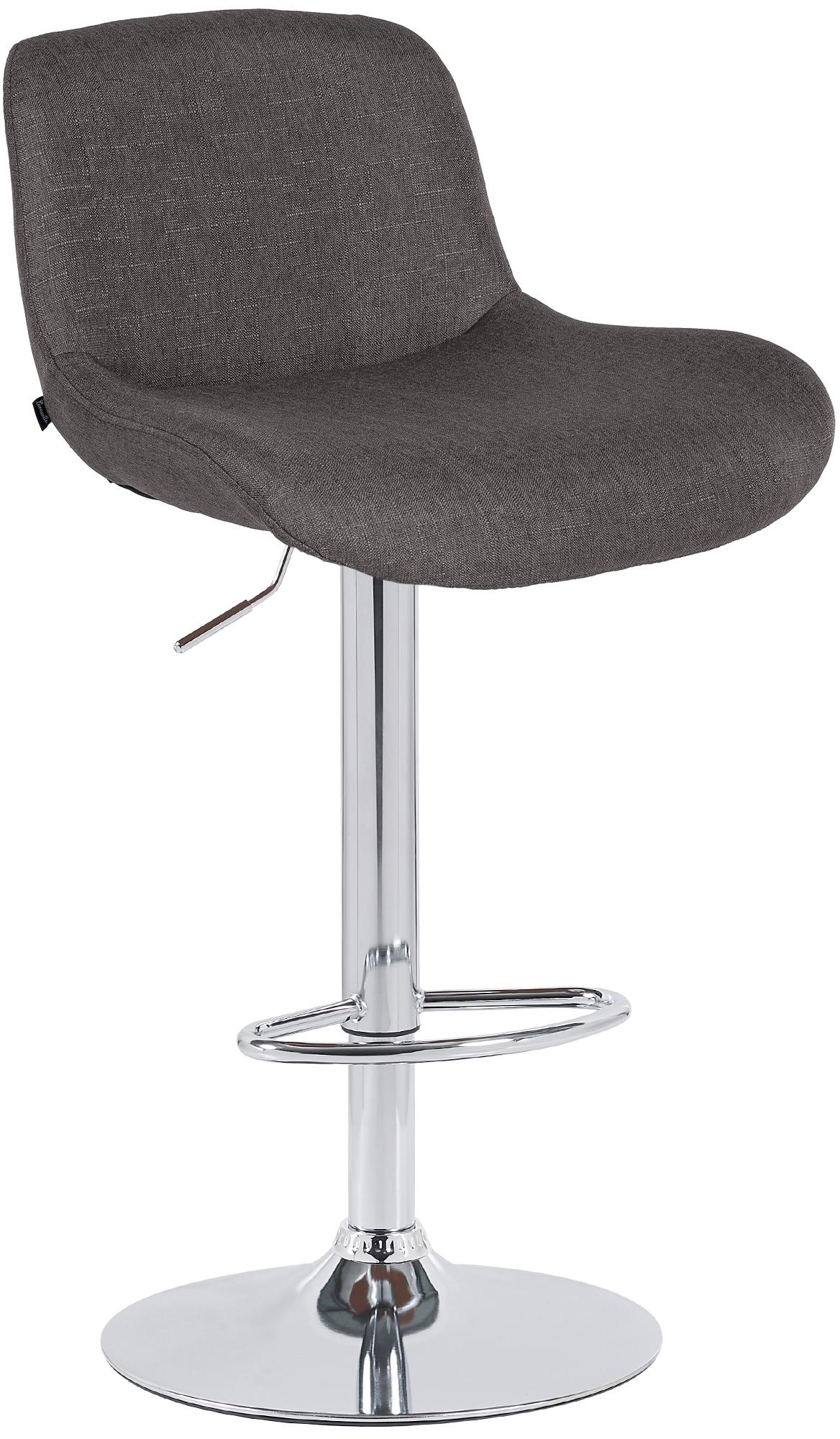 Barhocker Solon Chrom Stoff, dunkelgrau