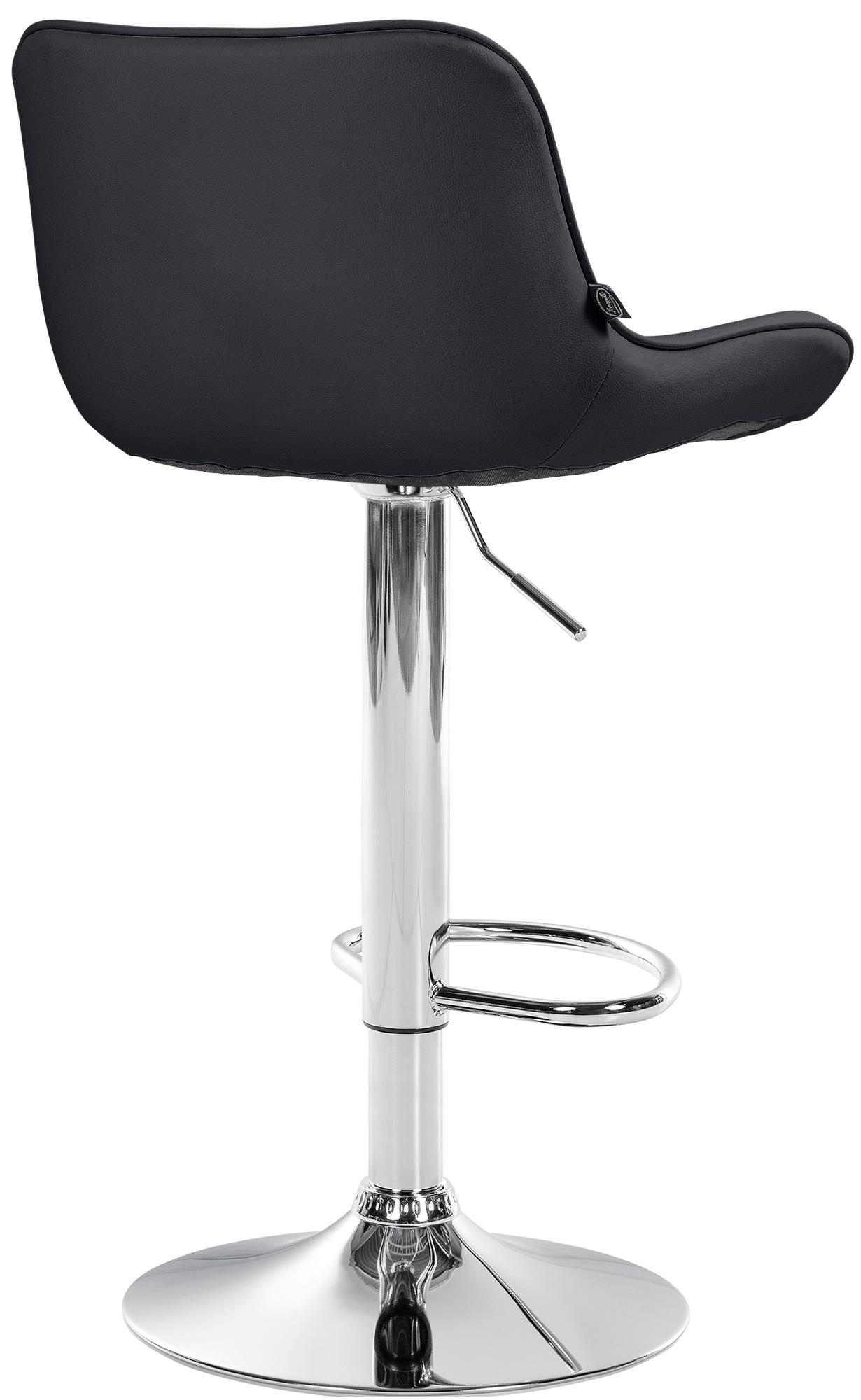 Barhocker Vonore Kunstleder chrom, schwarz
