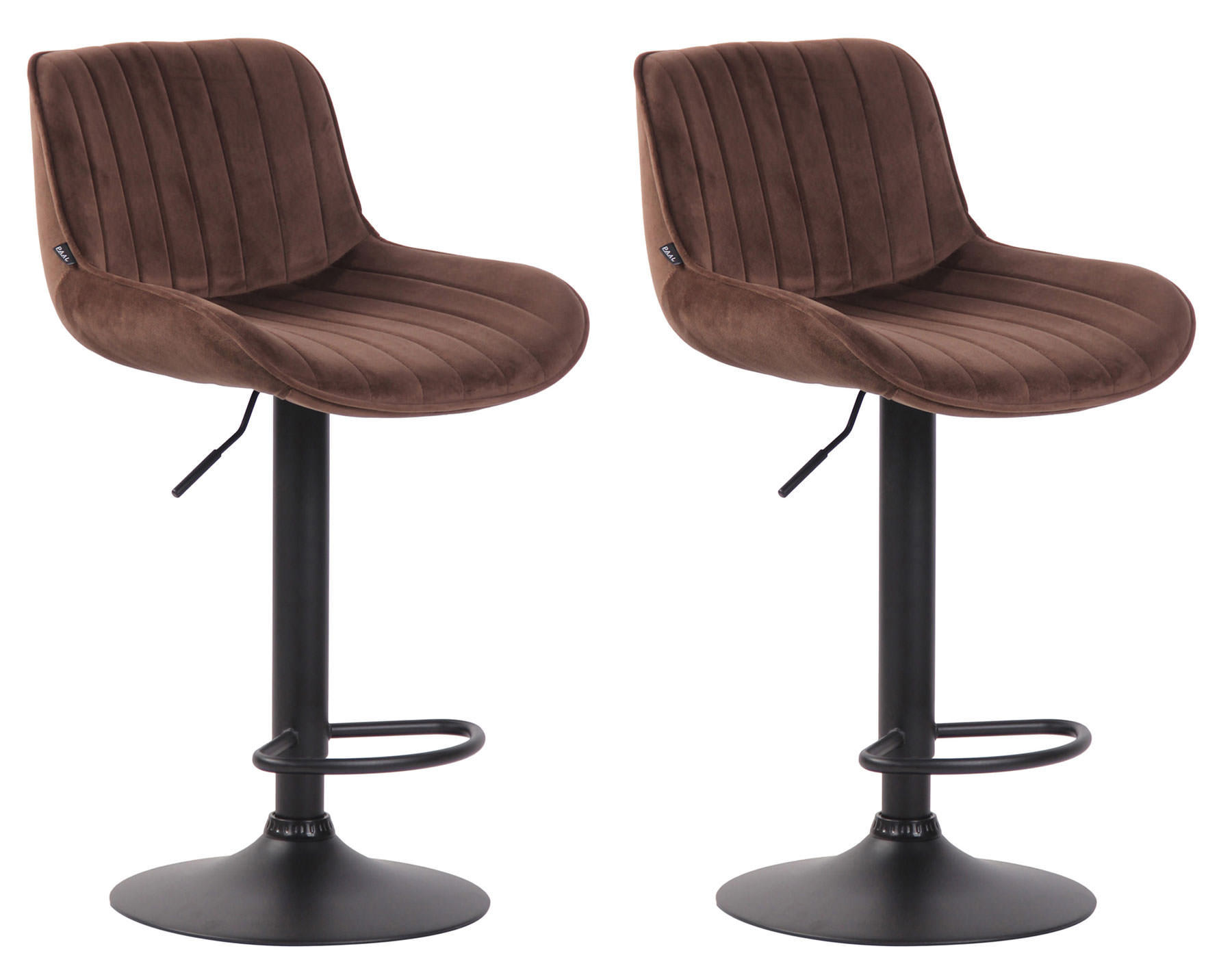 2er Set Barhocker Lentini Samt schwarz, braun