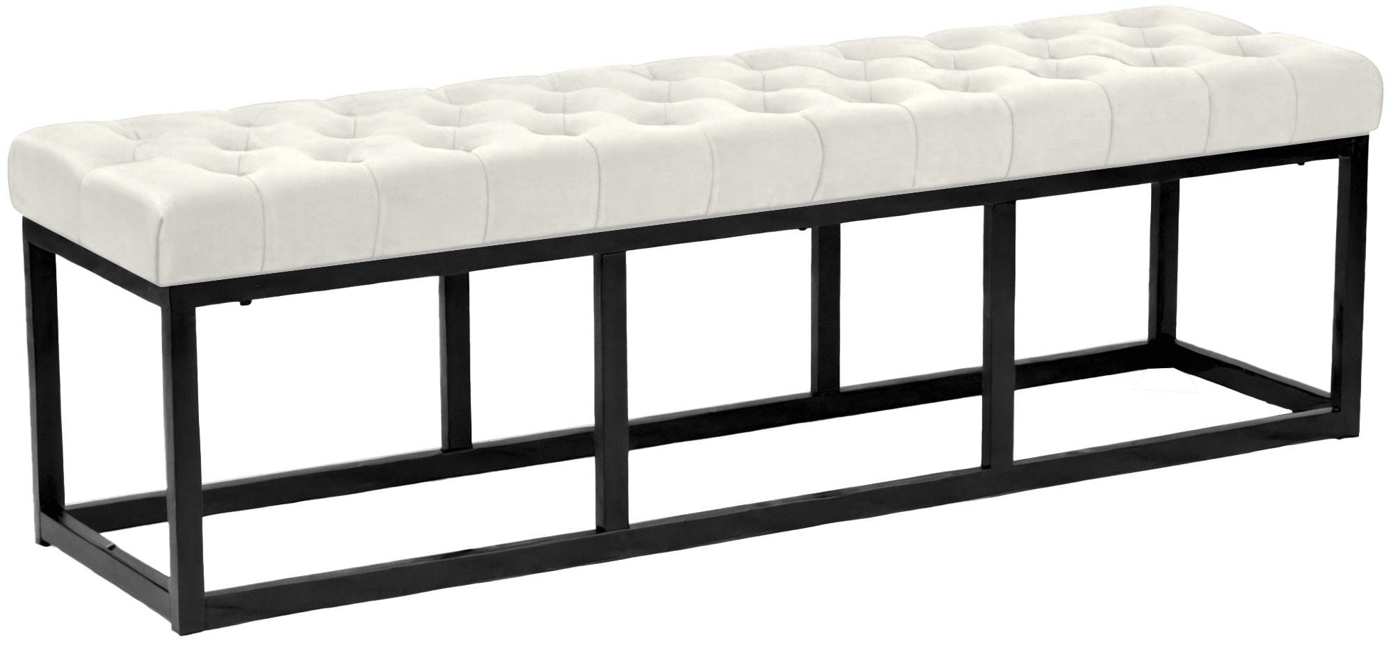 Sitzbank Polson Samt Schwarz 150 cm, creme