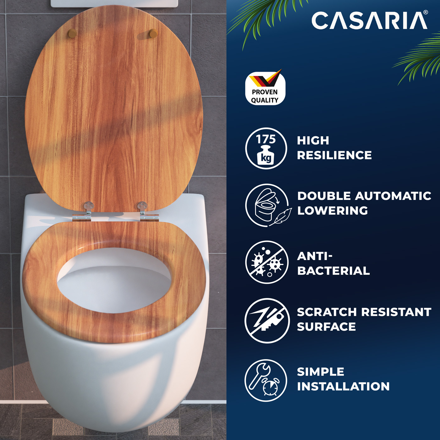 Toilettensitz Holz mit Absenkautomatik MDF