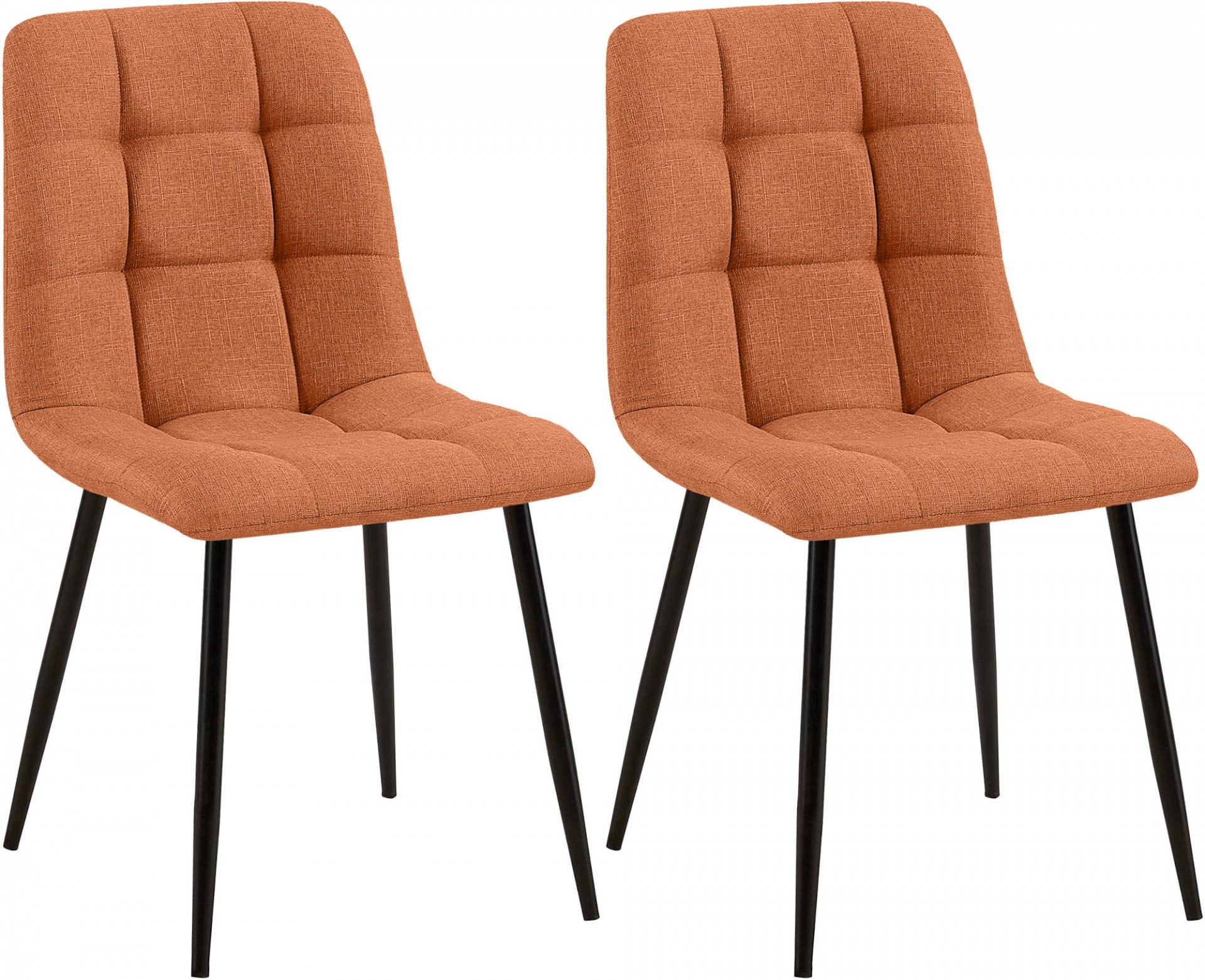 2er Set Esszimmerstuhl Tilde Stoff, orange