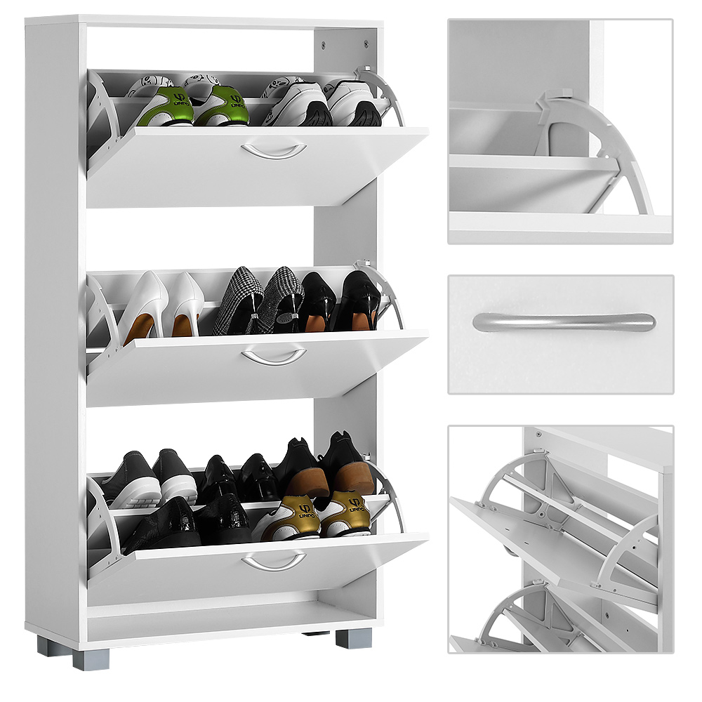 Schuhschrank mit 3 Klappen Weiß