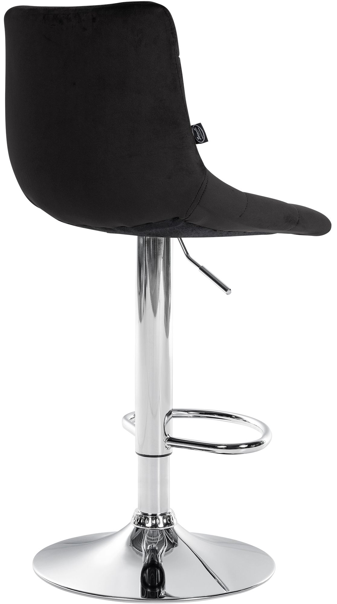 2er Set Barhocker Jerry Samt chrom, schwarz