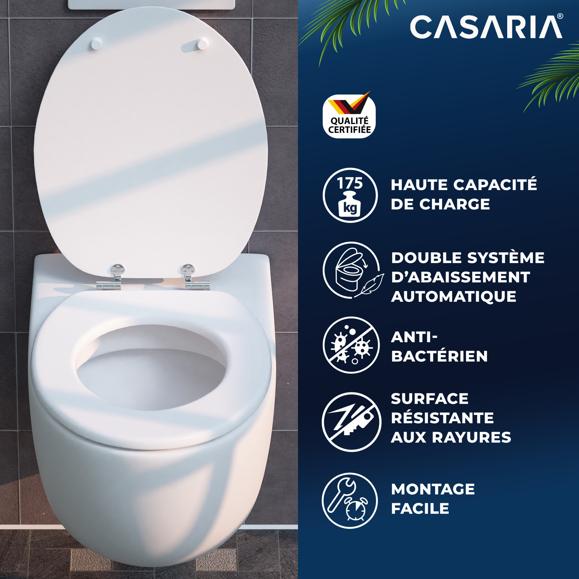 Toilettensitz Weiß mit Absenkautomatik