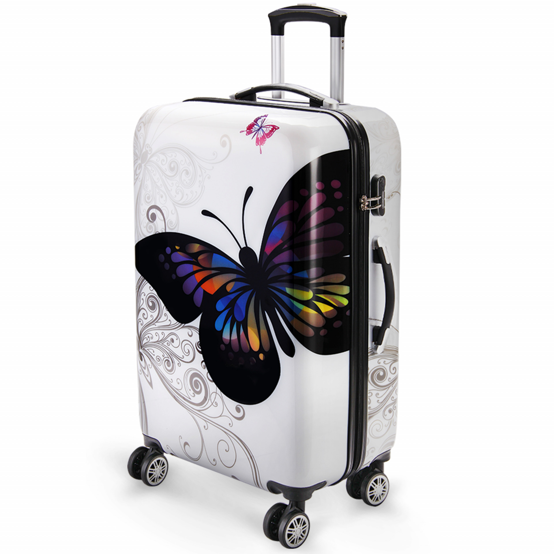Hartschalenkoffer Rollen 360º Reisekoffer Butterfly Polycarbonat 66L