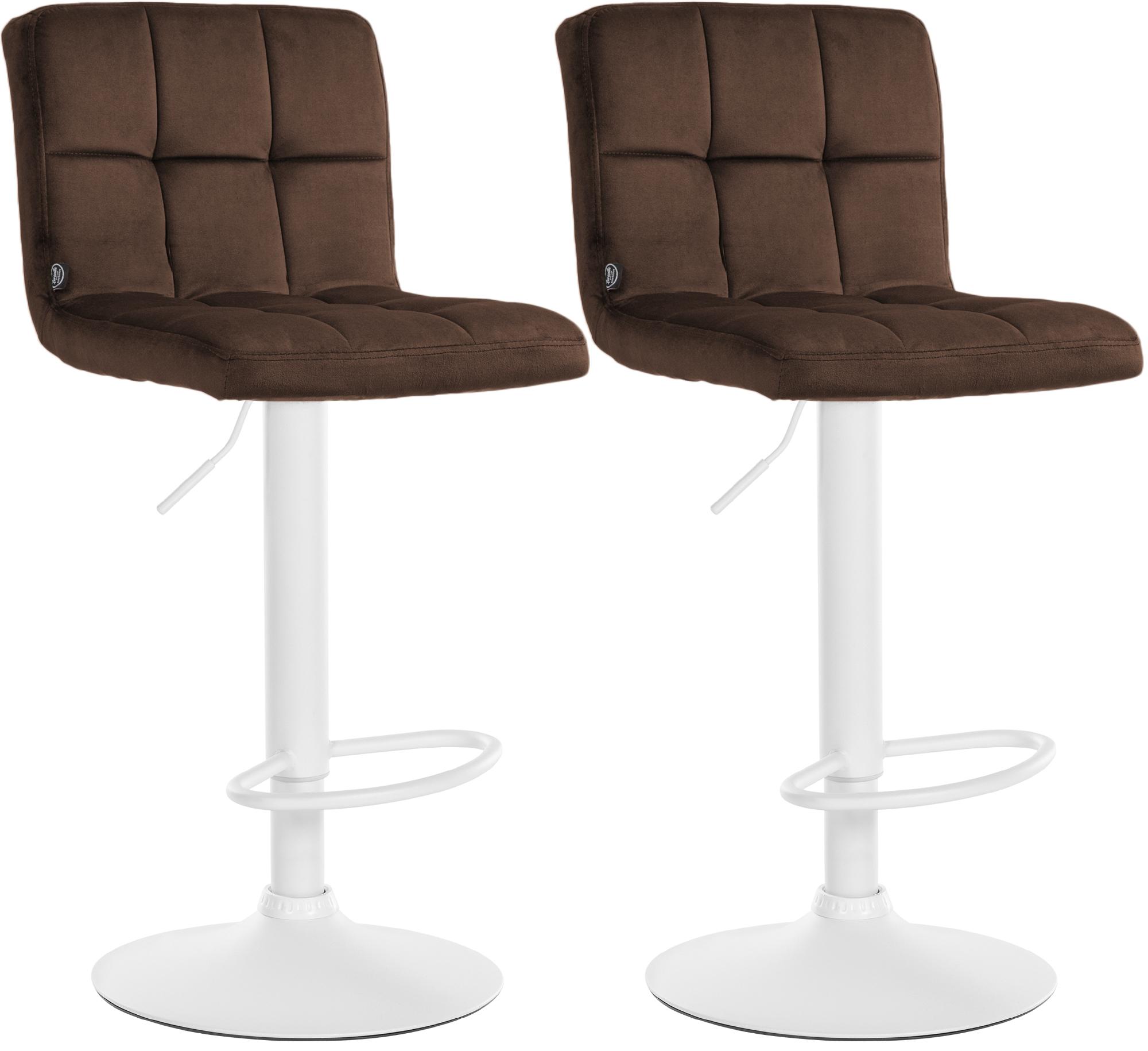 2er Set Barhocker Peru Samt weiß, braun