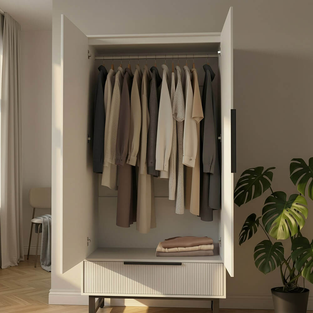 Kleiderschrank NYLA Weiß - 100 x 200 cm