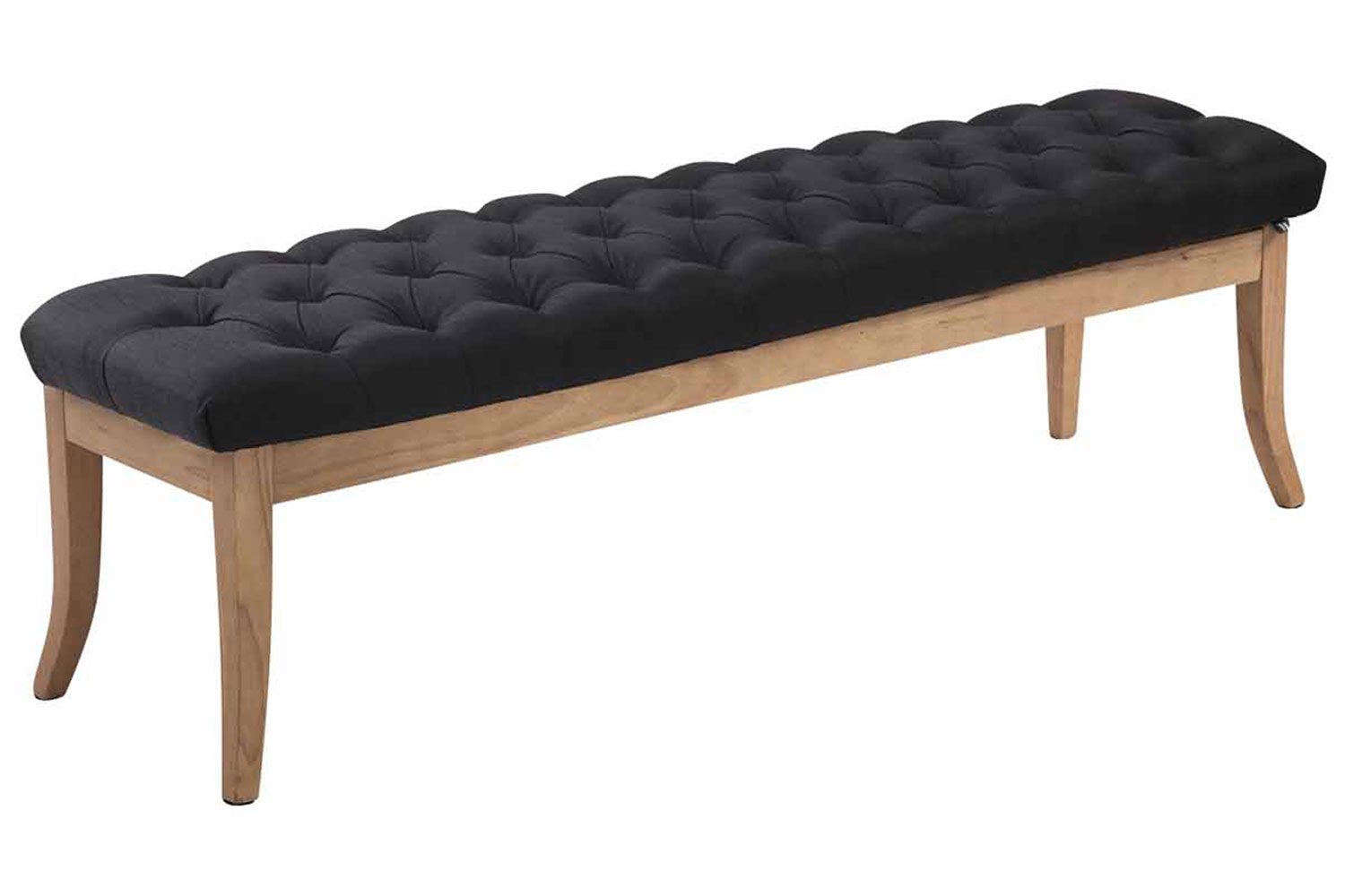 Sitzbank Ramses Stoff antik-hell 150 cm, schwarz