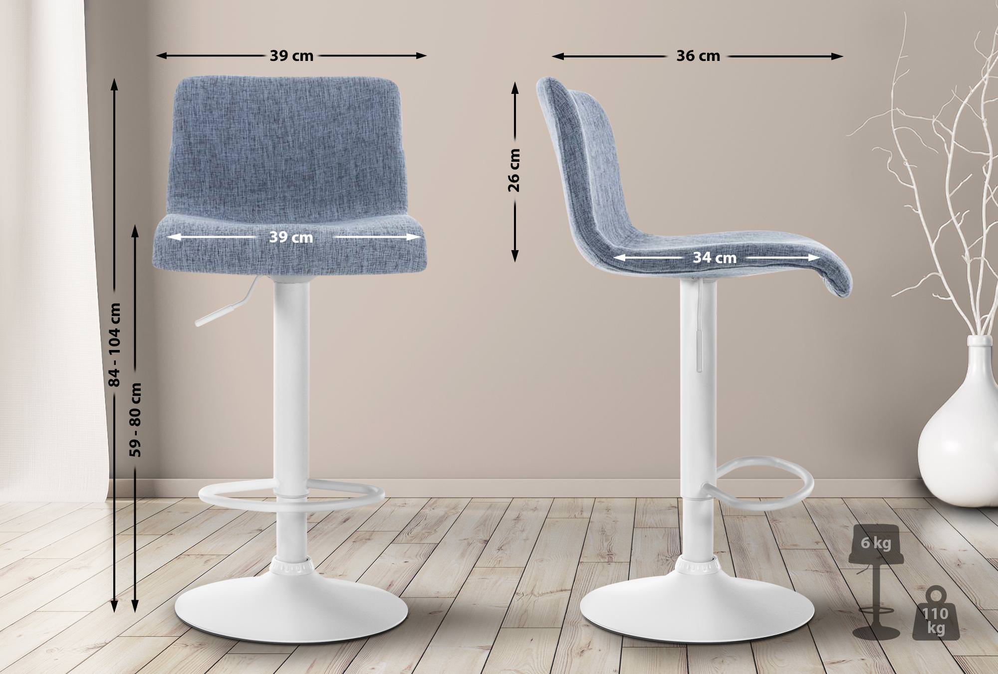 Barhocker Hoover Stoff W, blau