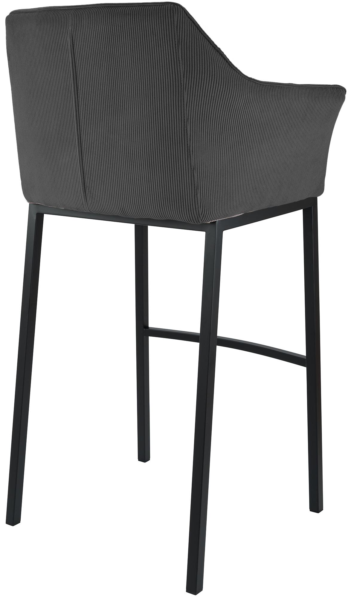 Barhocker Damaso B Cord mit 4-Fuß Gestell, dunkelgrau