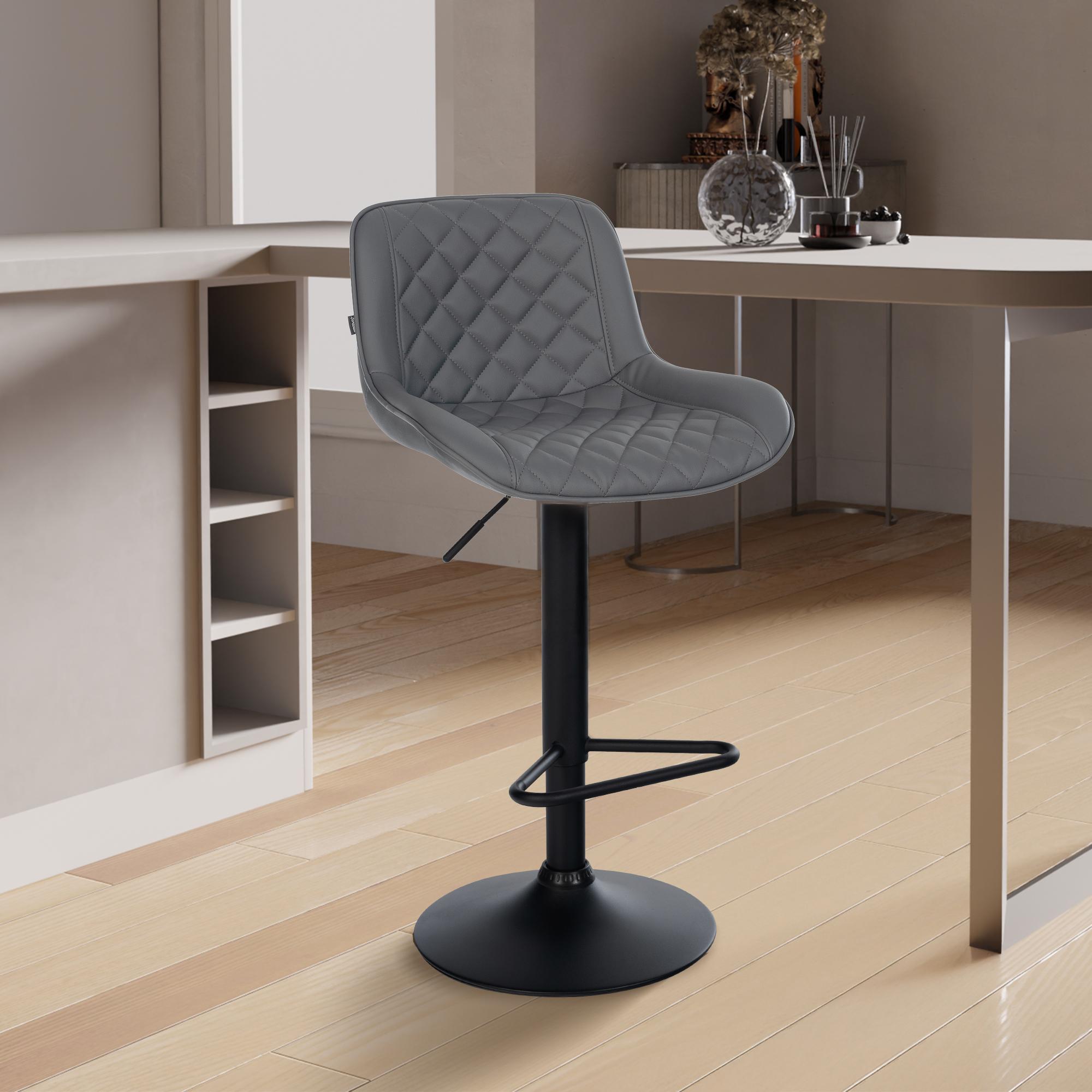 2er Set Barhocker Kasson Kunstleder, grau