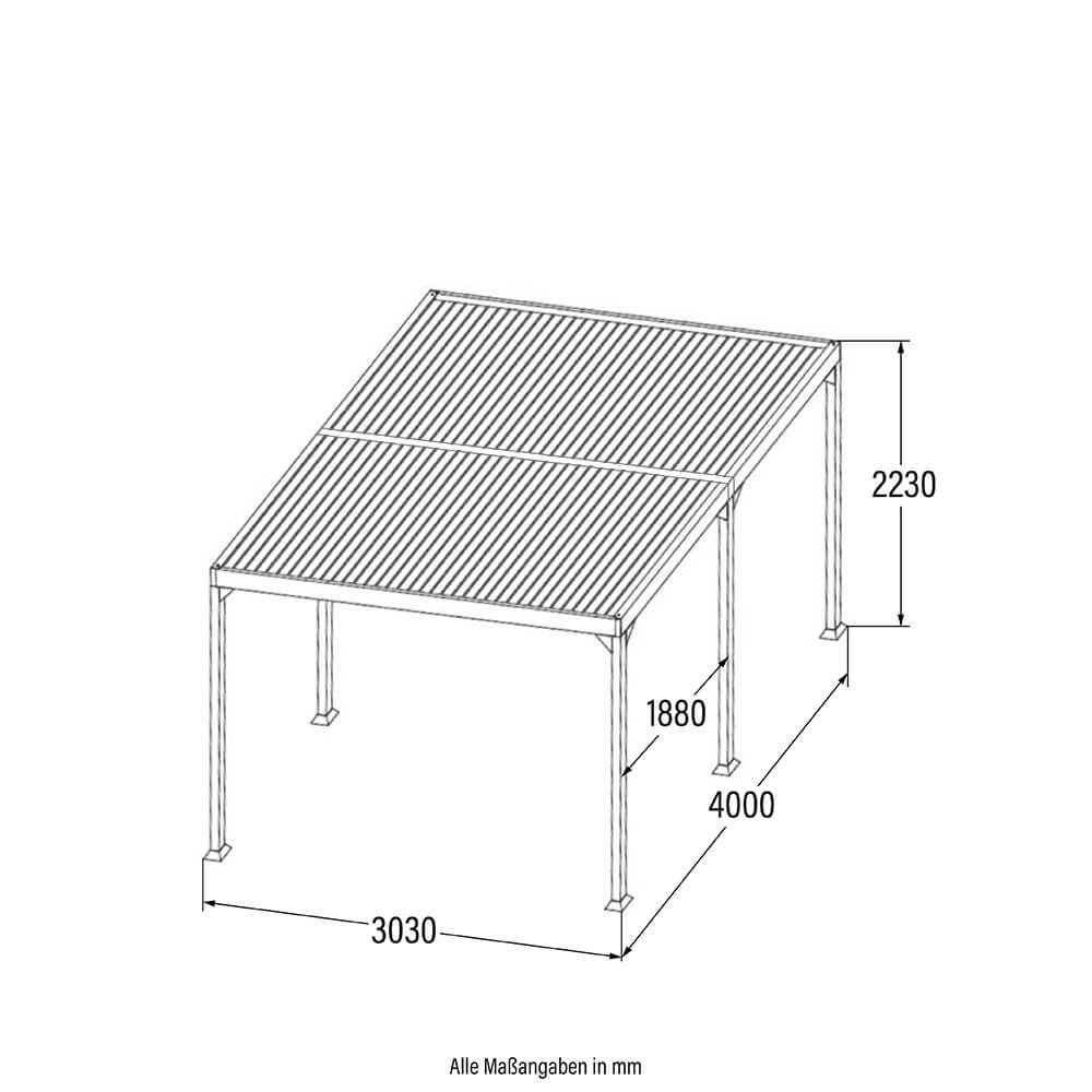 Lamellenpavillon CANNES - 400 x 303 x 223 cm
