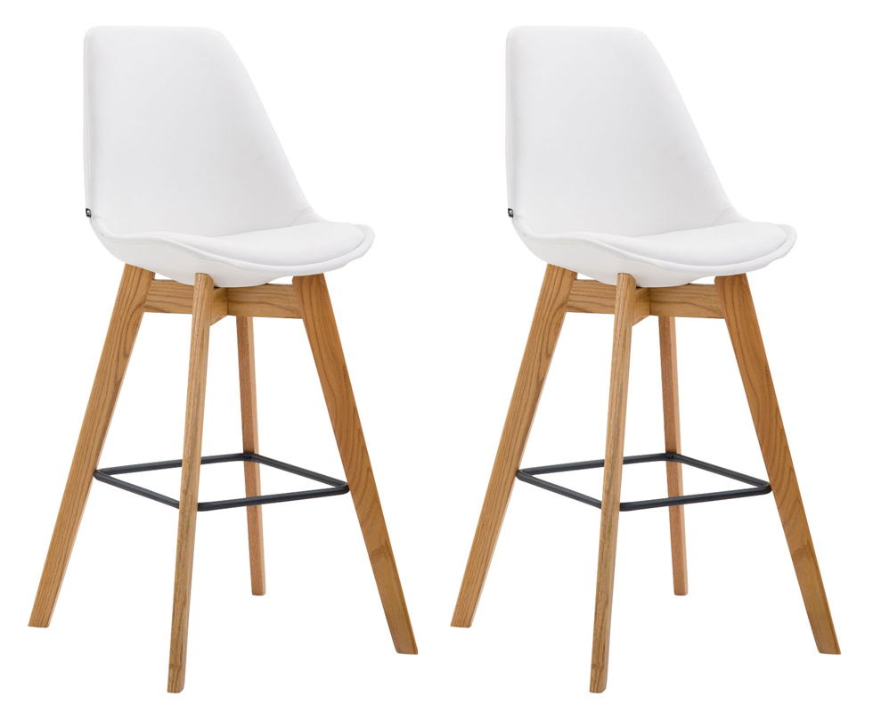 2er Set Barhocker Metz Kunstleder natura, weiß