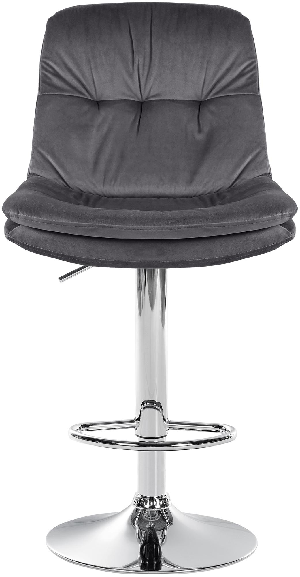 Barhocker Laurel Samt chrom, dunkelgrau
