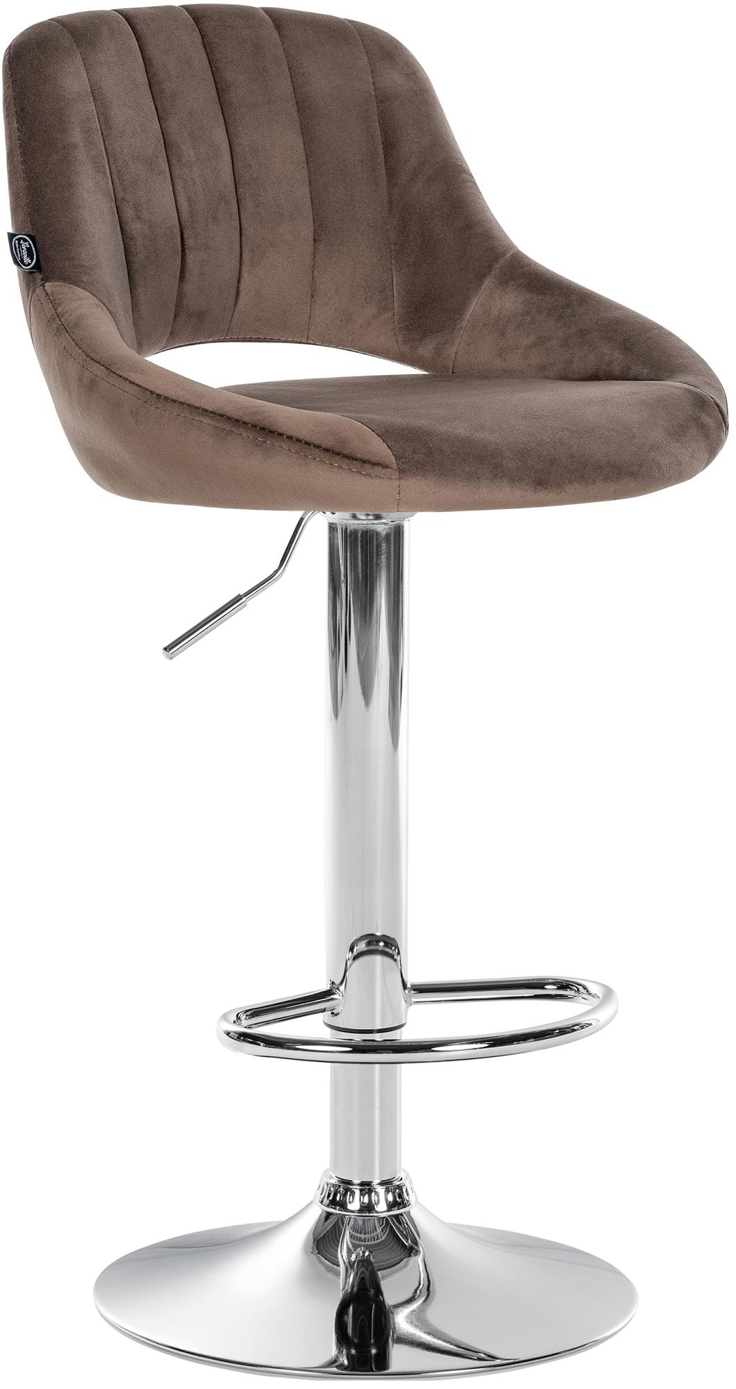 Barhocker Milet Samt chrom, braun