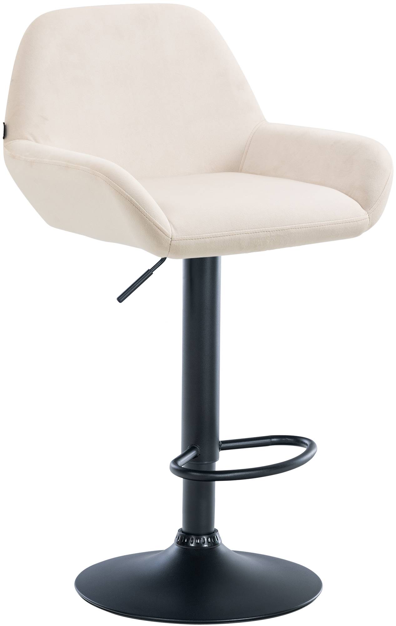 Barhocker Braga Samt schwarz, creme