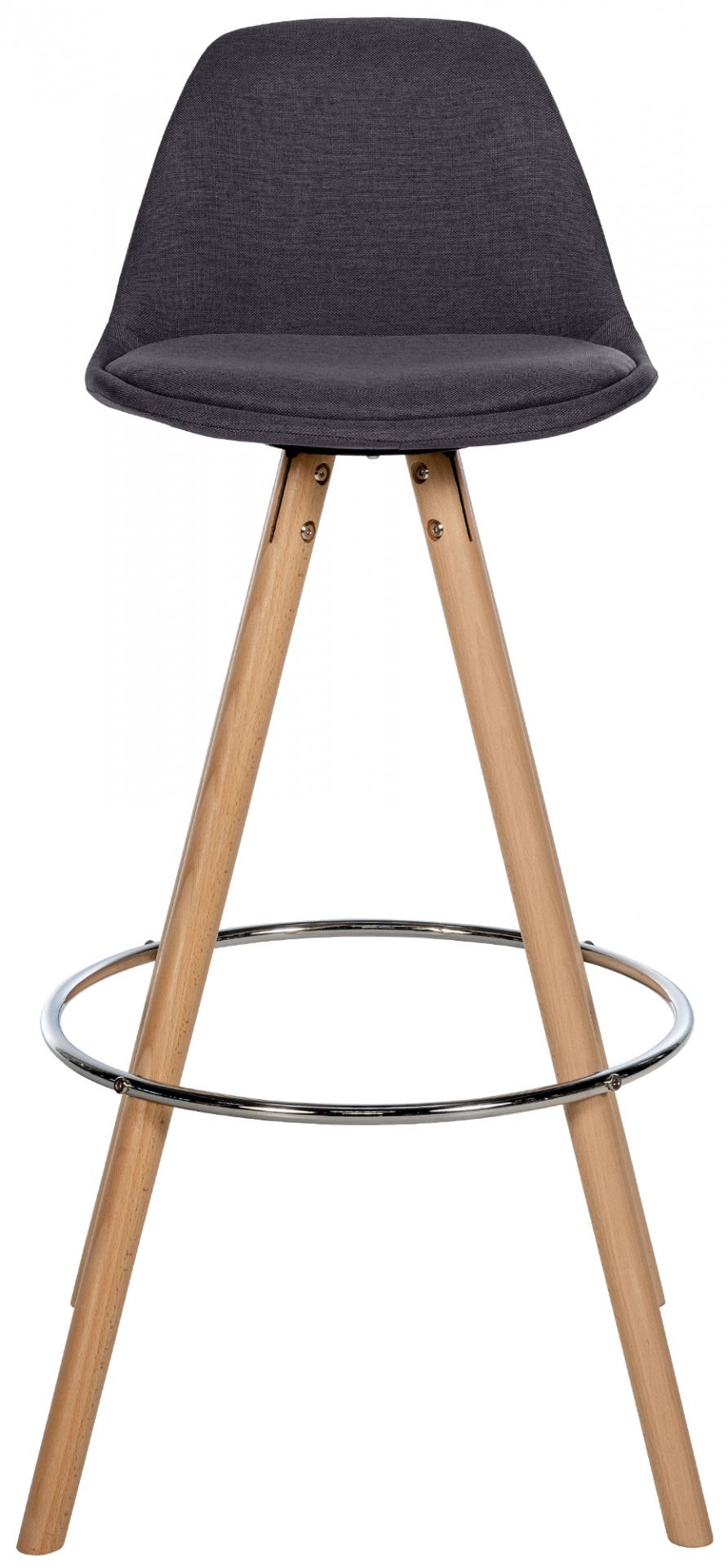 Barhocker Corbin Stoff Rund natura, dunkelgrau