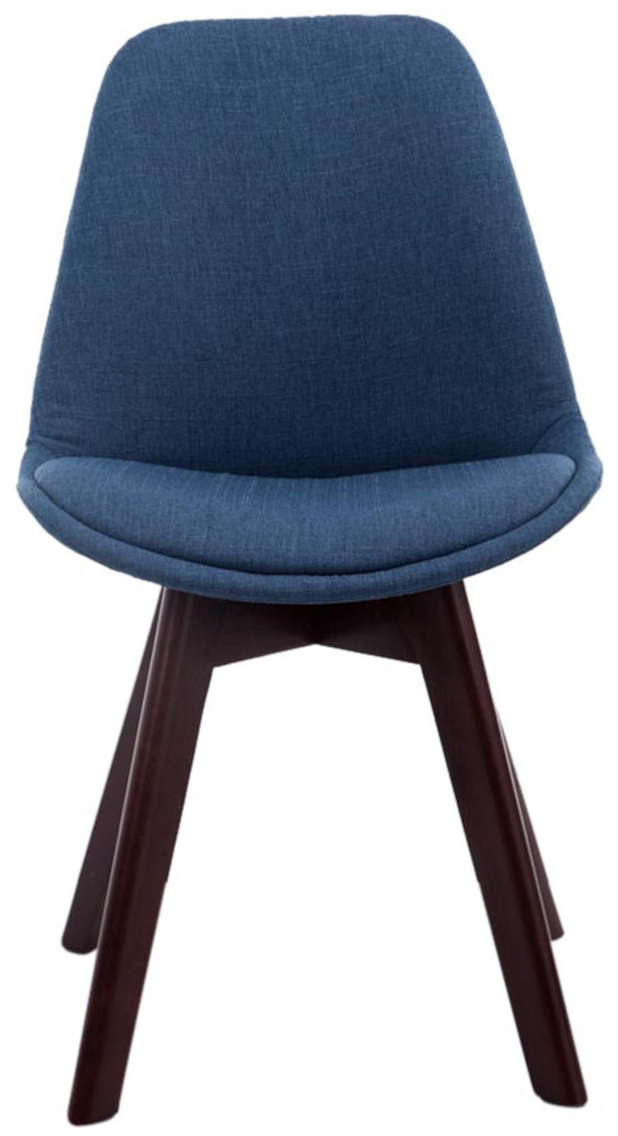 4er Set Besucherstühle Borneo V2 Walnuss Stoff, blau