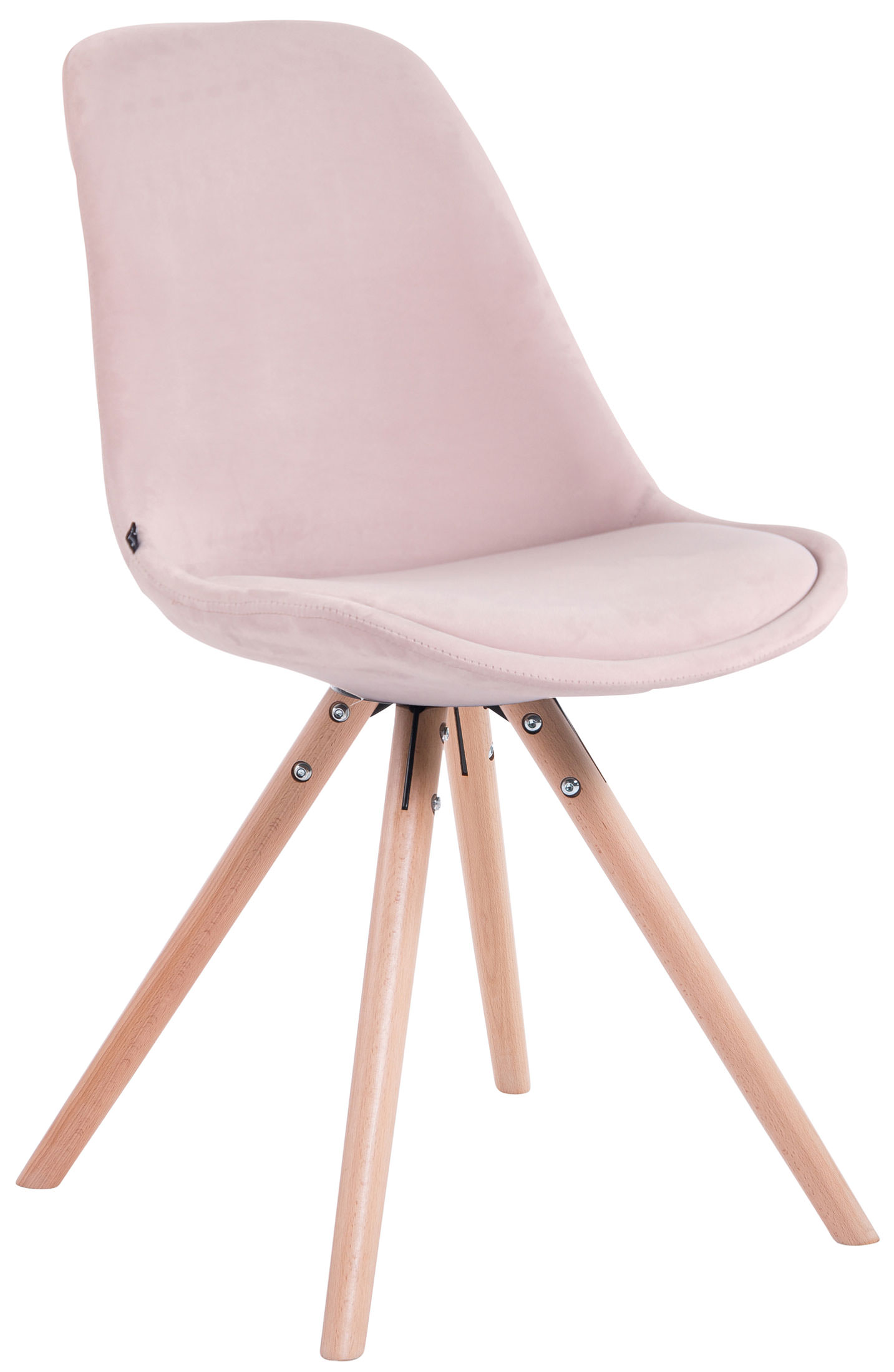 4er Set Stühle Toulouse Samt Rund natura, pink