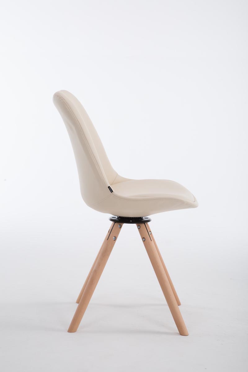Besucherstuhl Calais Drehbar Natura Rund, creme
