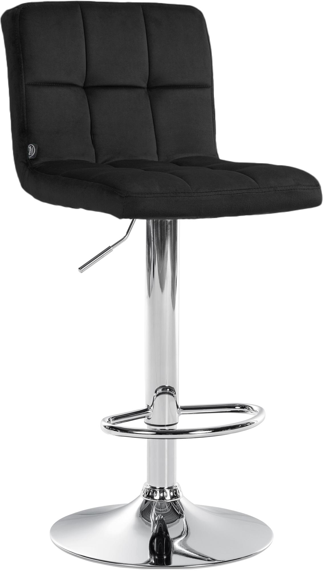 Barhocker Peru Samt chrom, schwarz