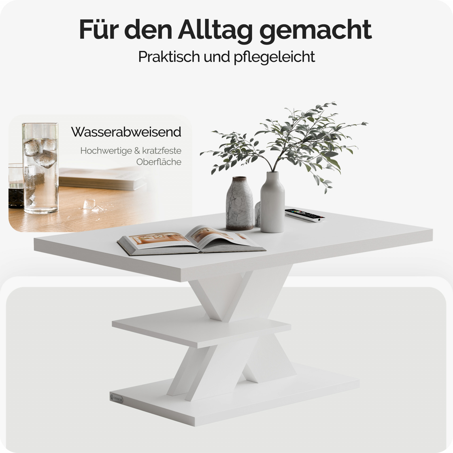 Couchtisch Detroit Weiß 90x60x45cm