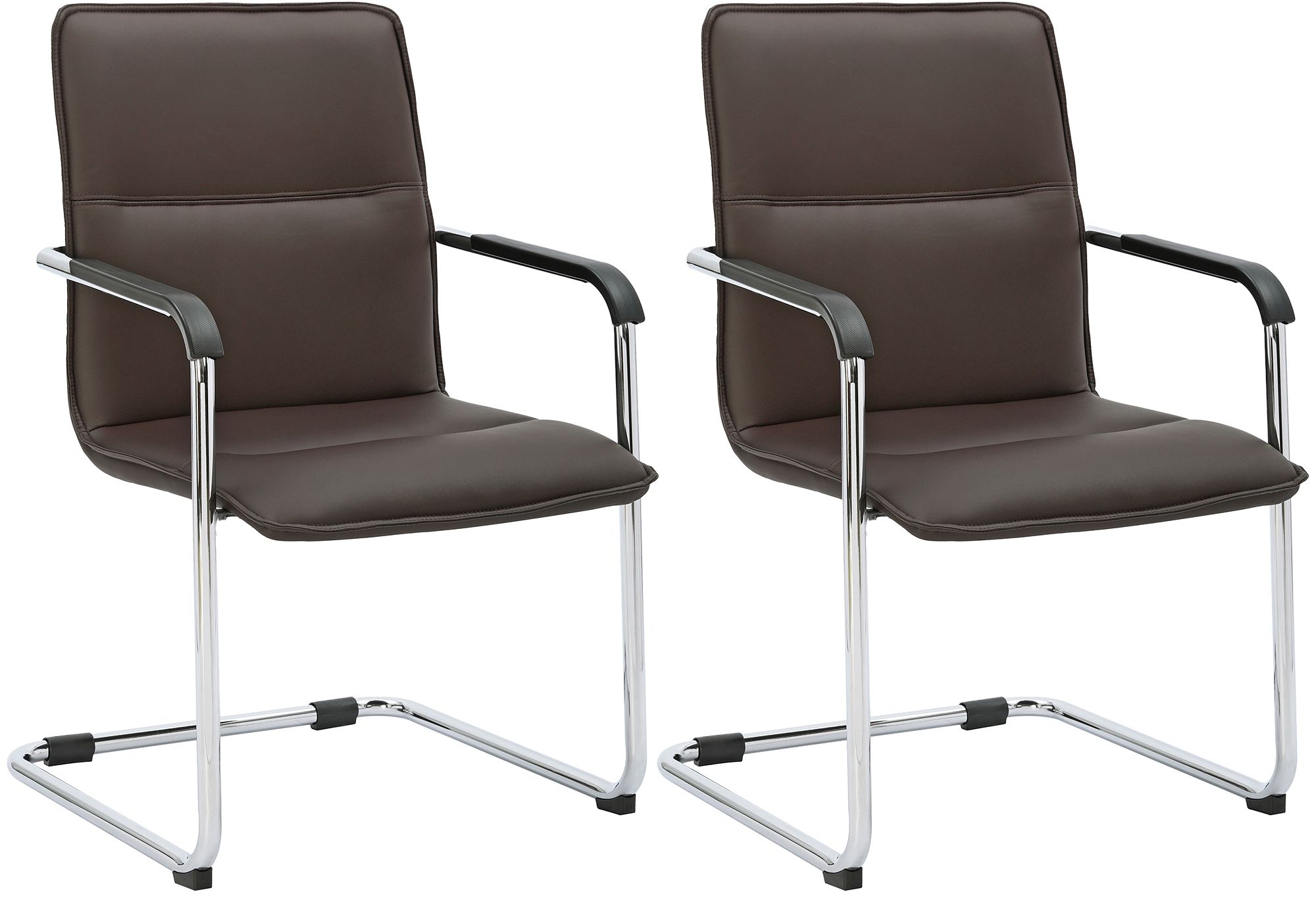 2er Set Besucherstuhl Seattle, braun
