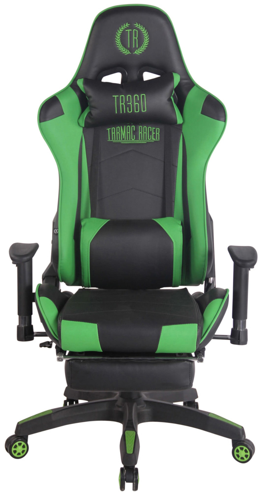 Racing Bürostuhl Turbo mit Fußablage, schwarz/grün