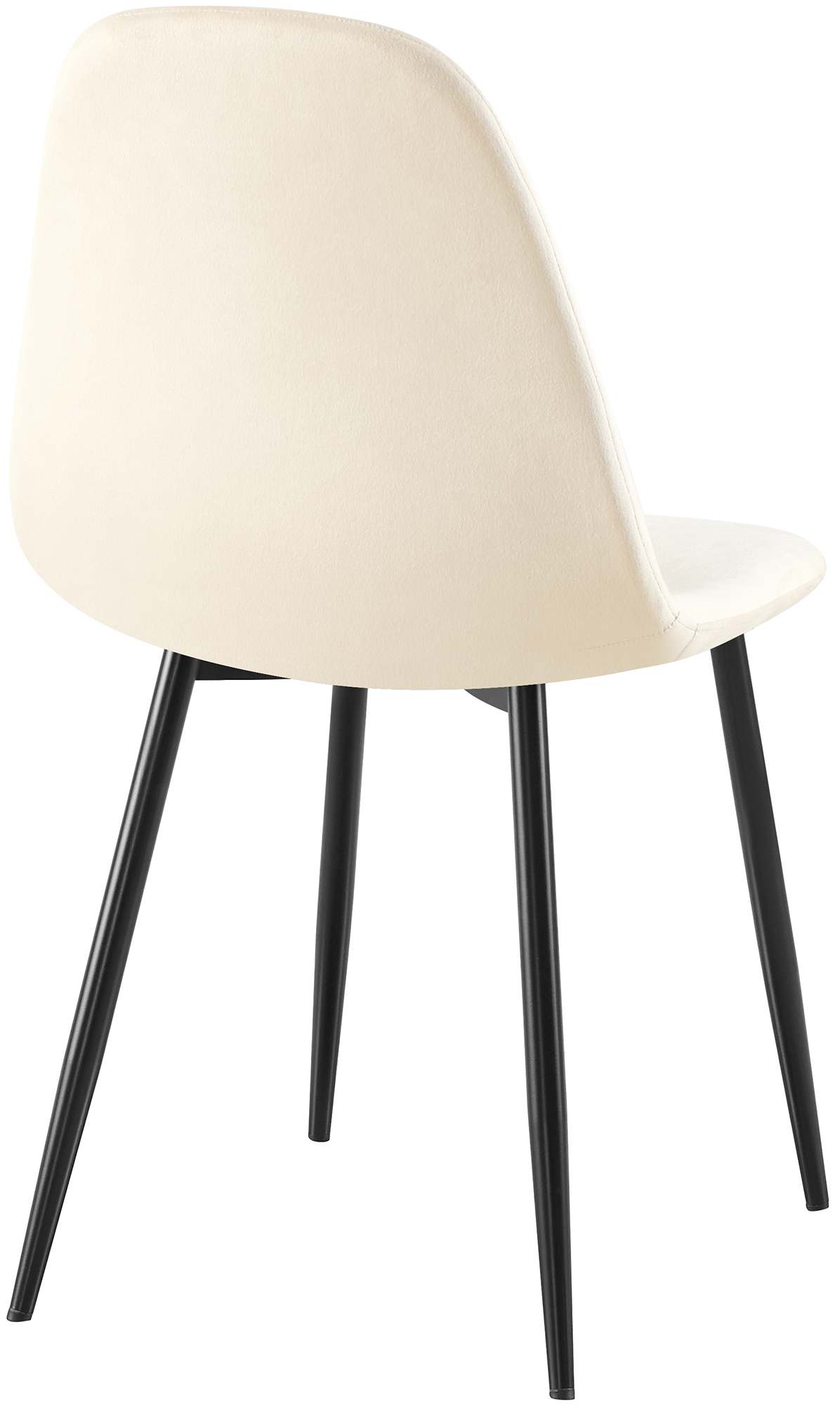 4er Set Esszimmerstühle Napier Samt, creme