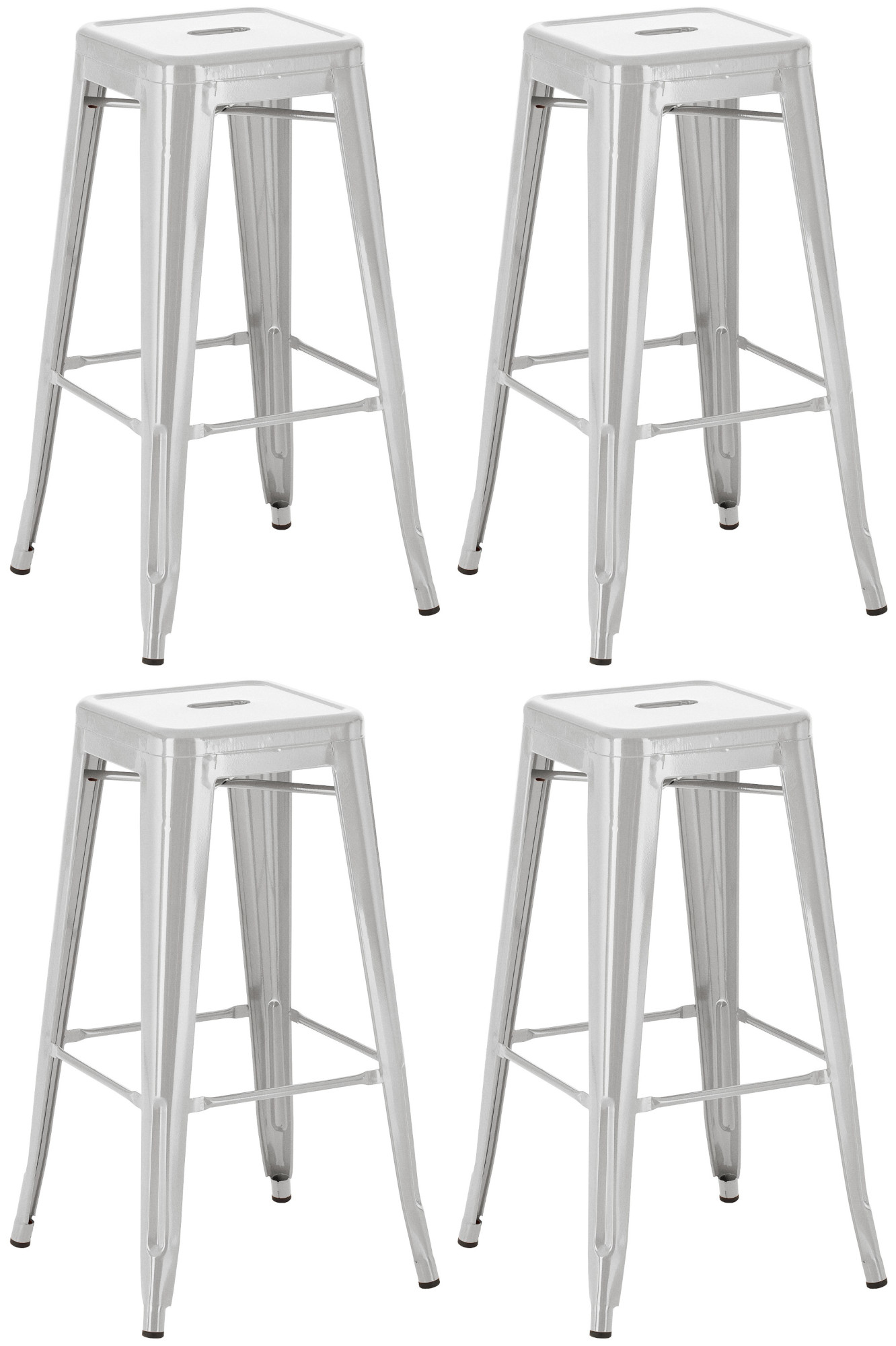 4er Set Barhocker Joshua, silber