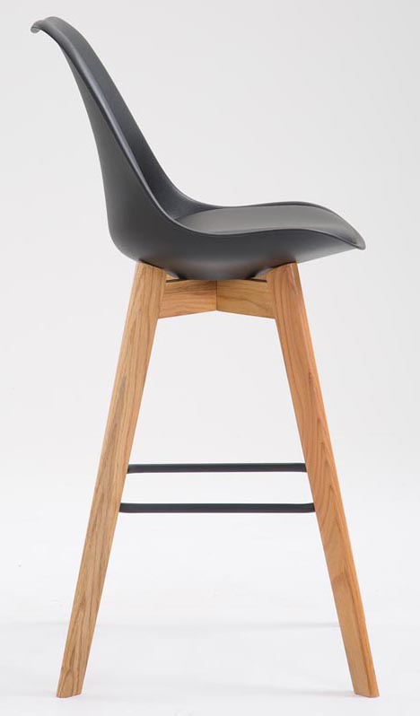 2er Set Barhocker Metz Kunststoff natura, schwarz