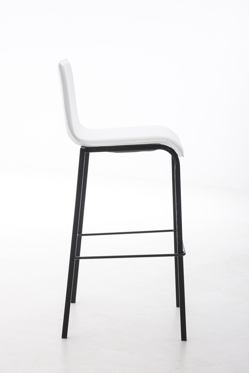 Barhocker Avola Leder Flach B78, weiß