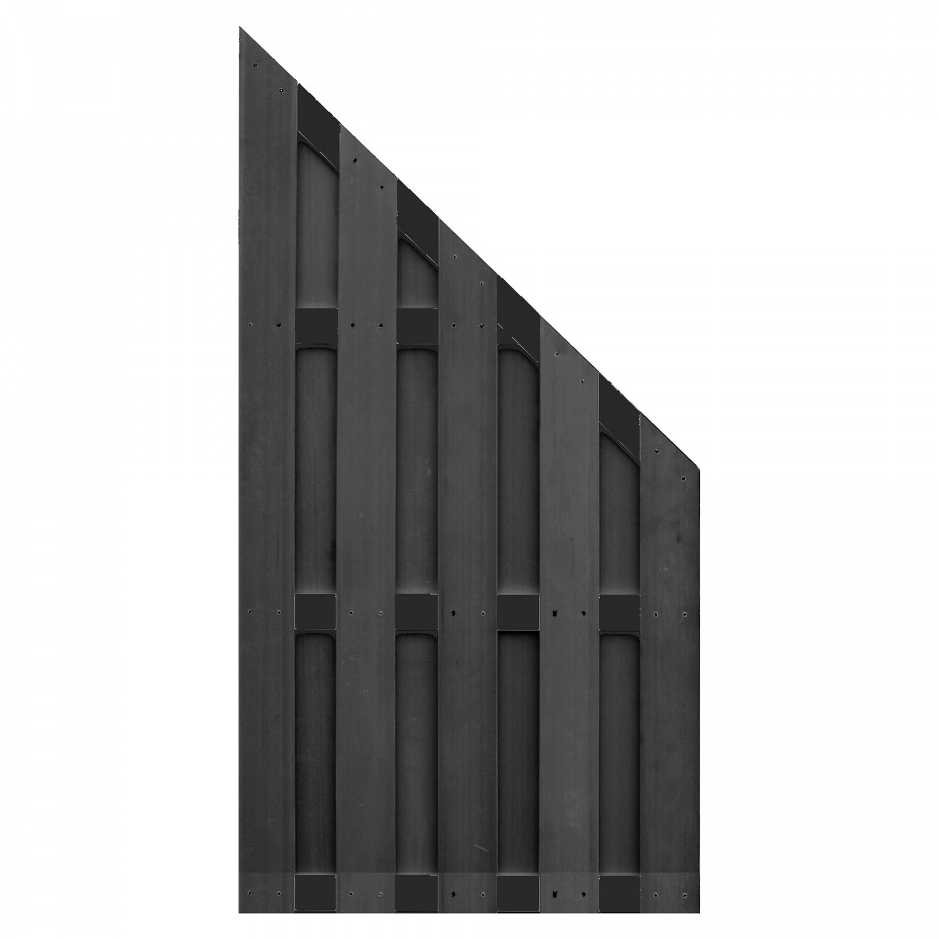 EMDEN-Serie Ecke ANTHRAZIT, 90 x 180/90 cm, WPC-Bretterzaun, 4 Querriegel ALU anthrazit