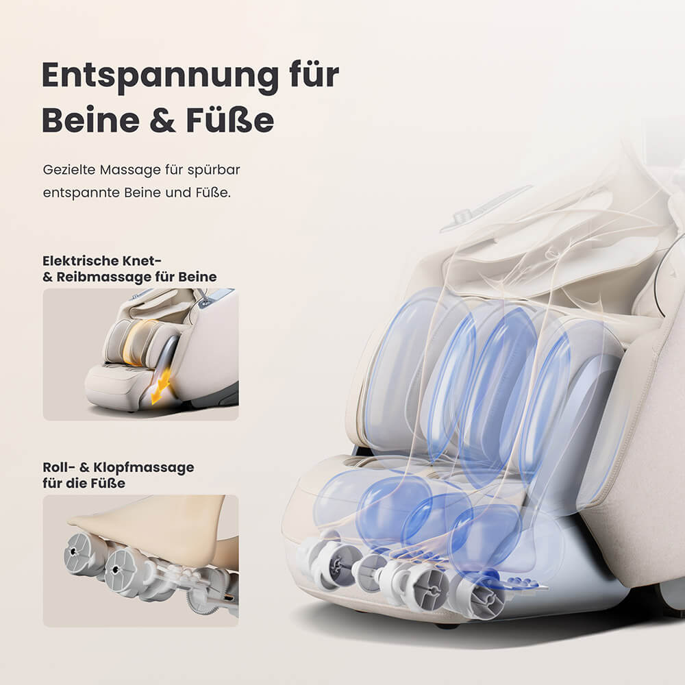 Massagesessel ALVINA mit Premium Webstoffpolsterung - Beige