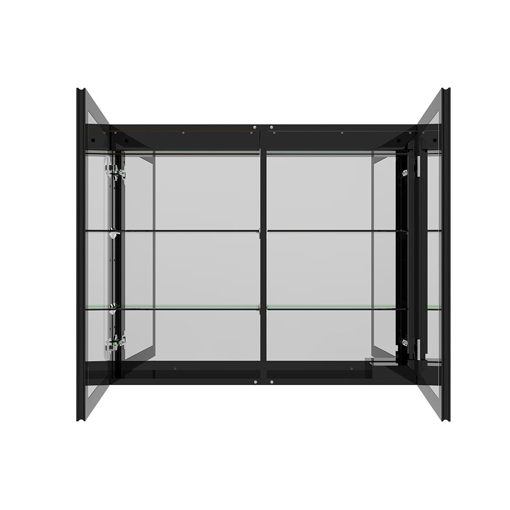 LED-Spiegelschrank EVE Schwarz - 100 x 80 cm