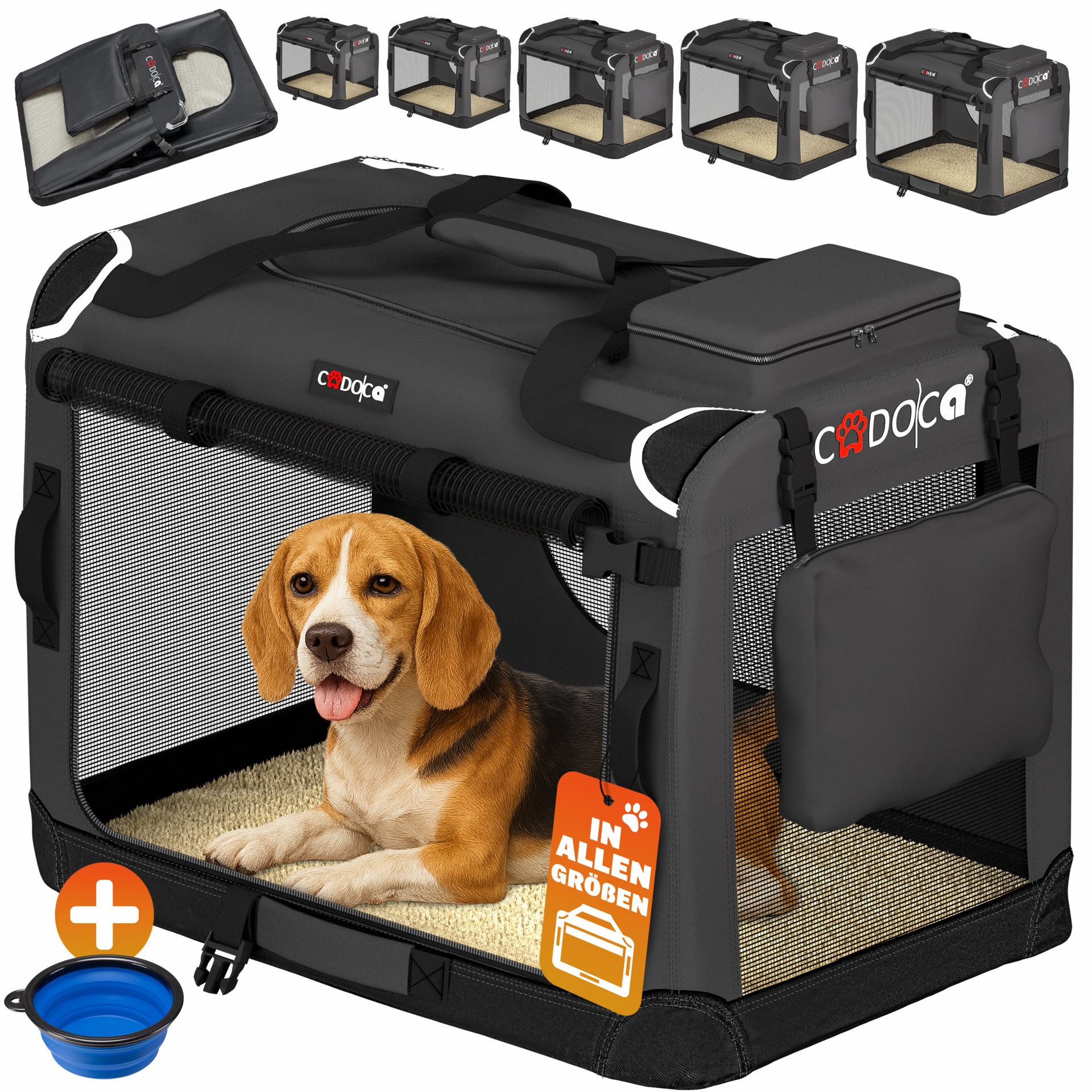 Hundebox faltbar L 70x52x50cm Anthrazit