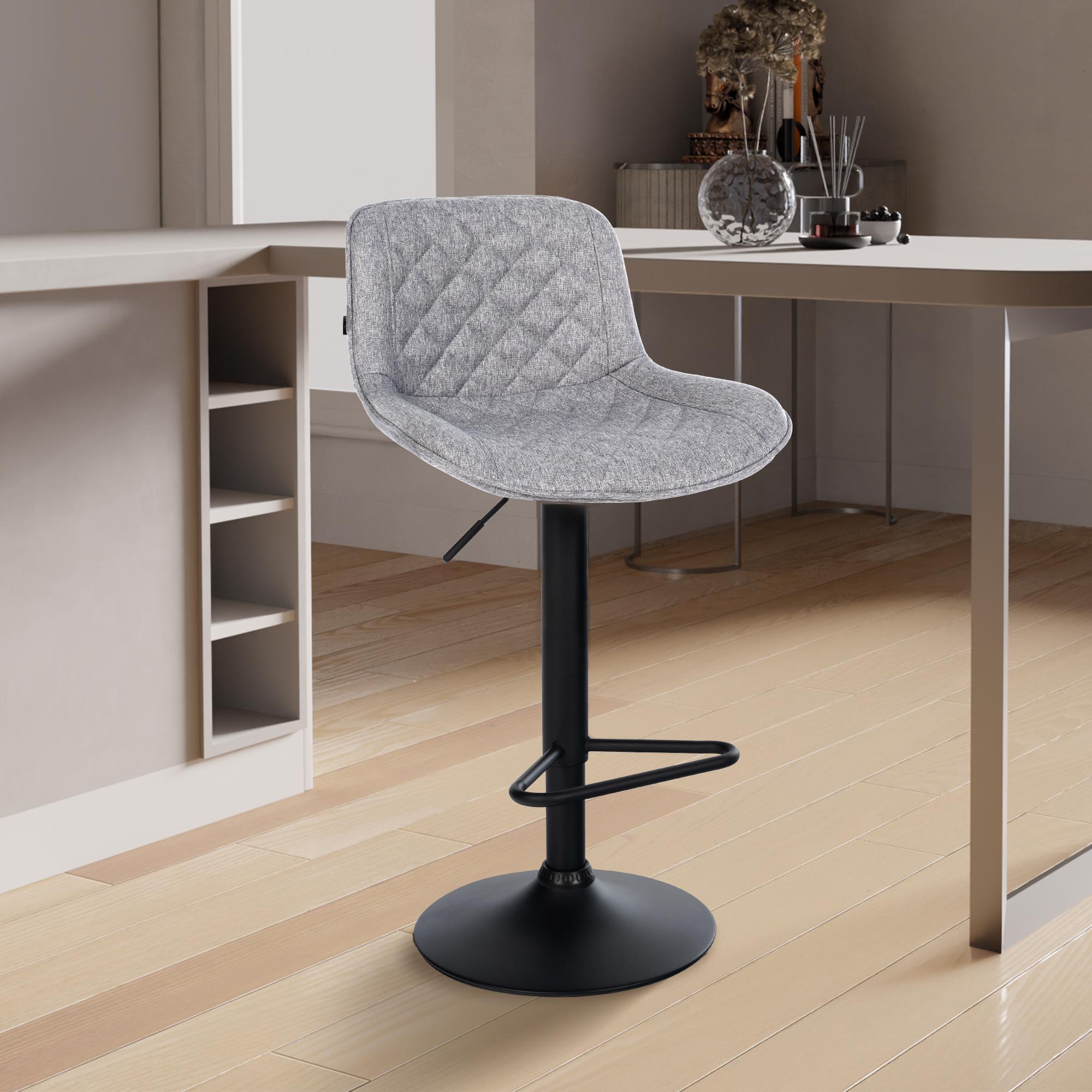 2er Set Barhocker Kasson Stoff, grau
