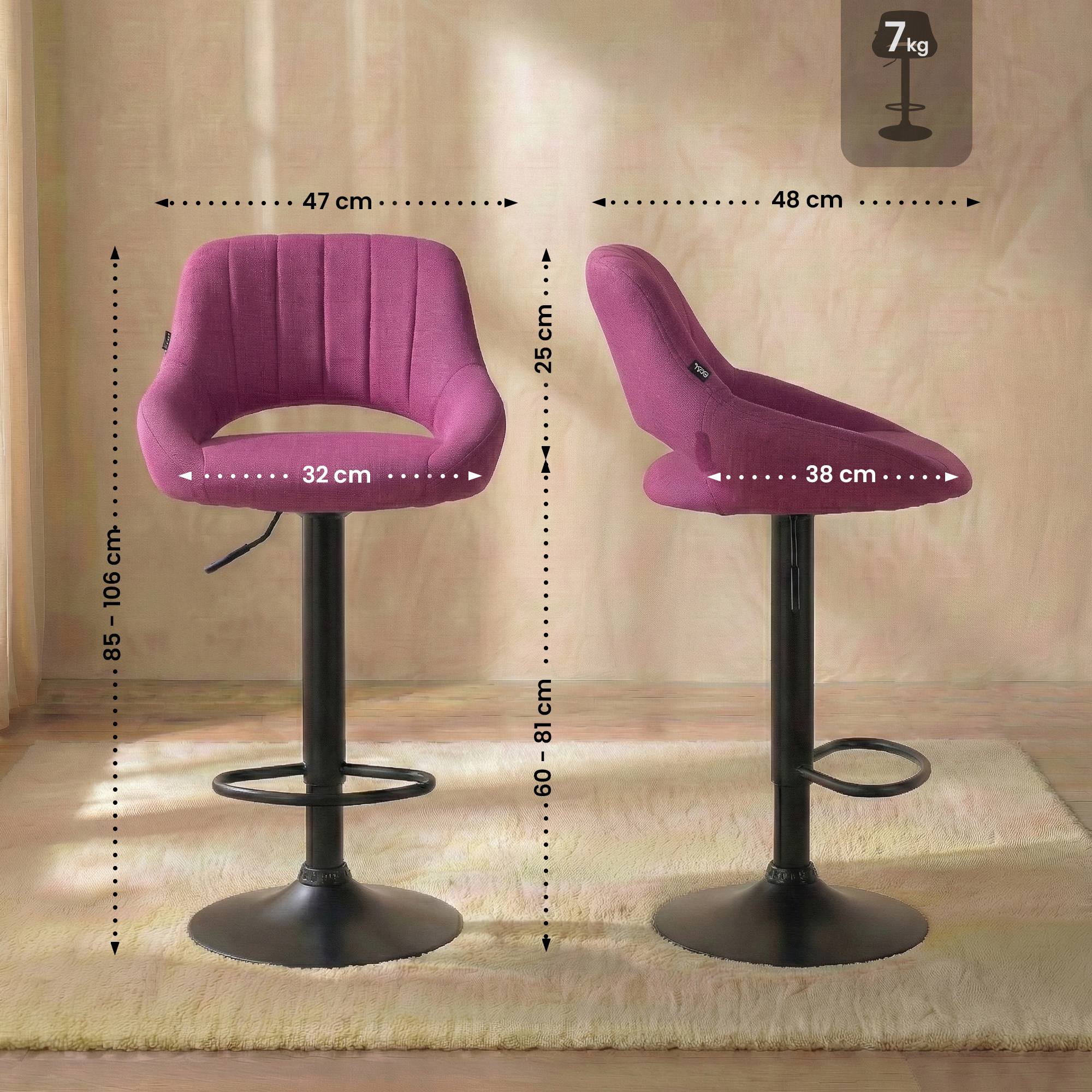 2er Set Barhocker Milet Stoff B, lila
