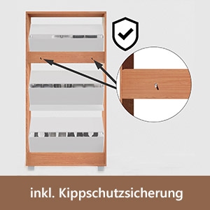 Schuhschrank Buche/Weiß 115x60x24cm