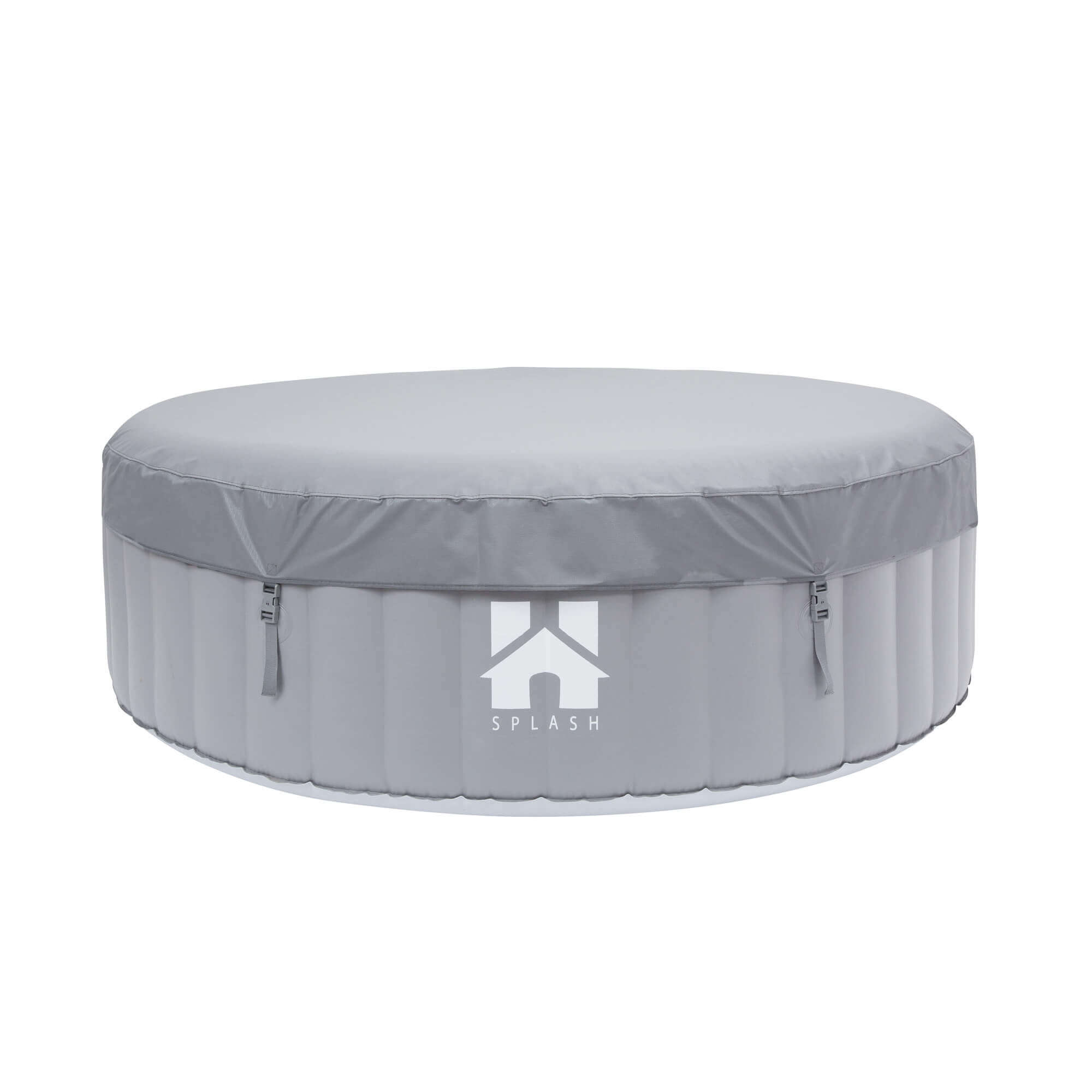 Outdoor Whirlpool aufblasbar SPLASH inkl. Abdeckung - Ø208 cm 6 Personen Uni Grau