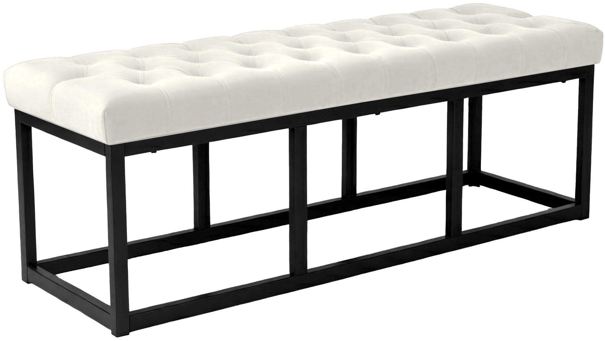 Sitzbank Polson Samt Schwarz 120 cm, creme