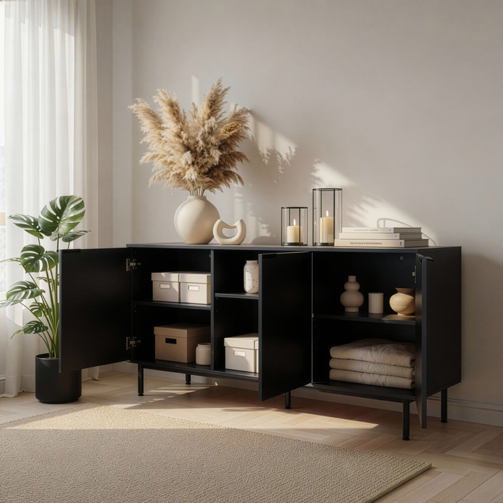 Sideboard NYLA Schwarz - 154 x 73 cm