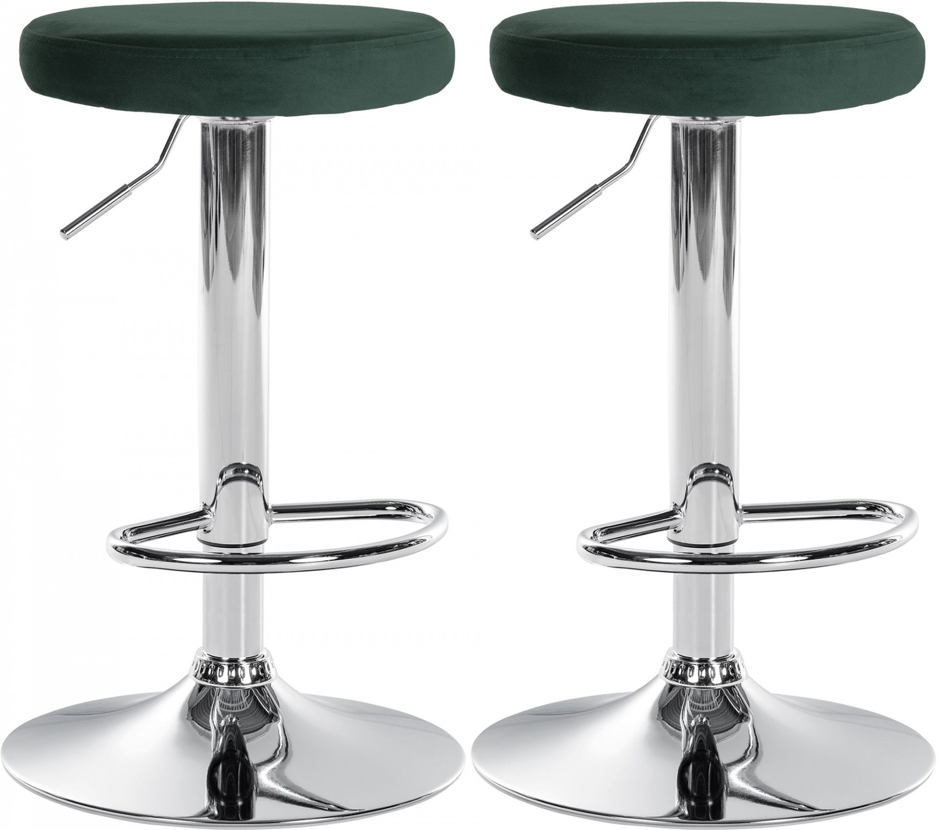 2er Set Barhocker Ponte Samt chrom, grün