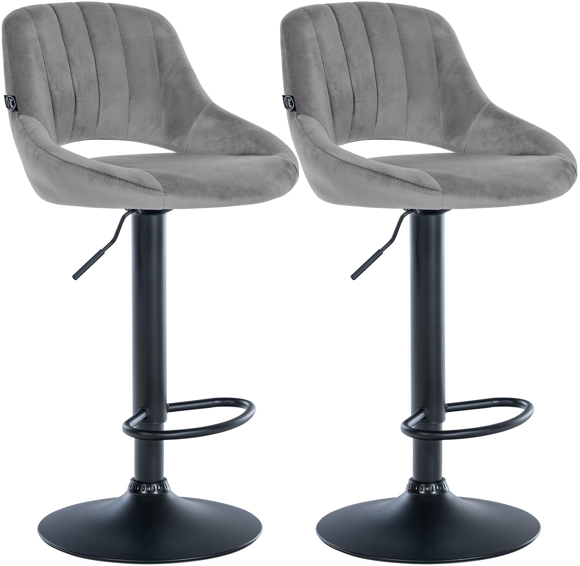 2er Set Barhocker Milet Samt B, dunkelgrau