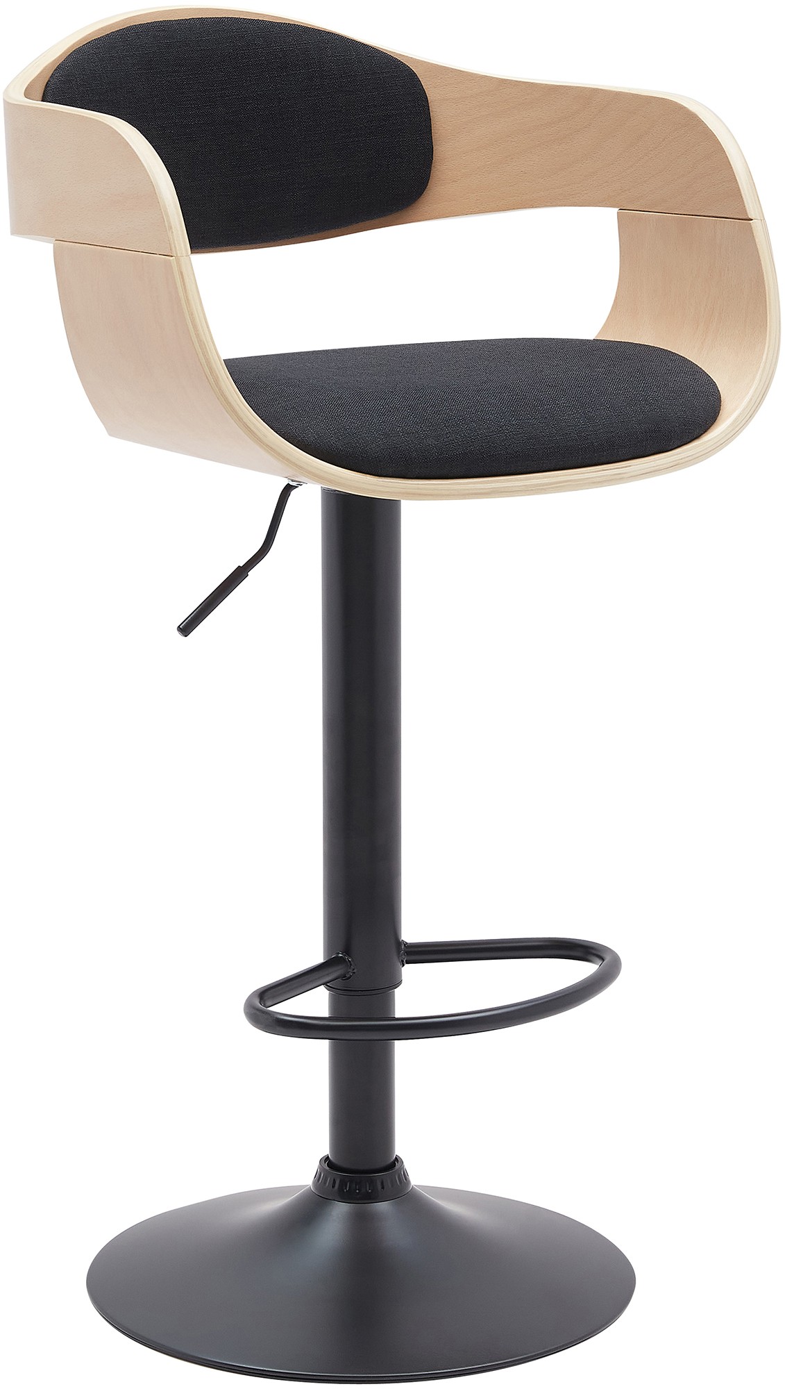 Barhocker Kingston B Stoff, natura/schwarz